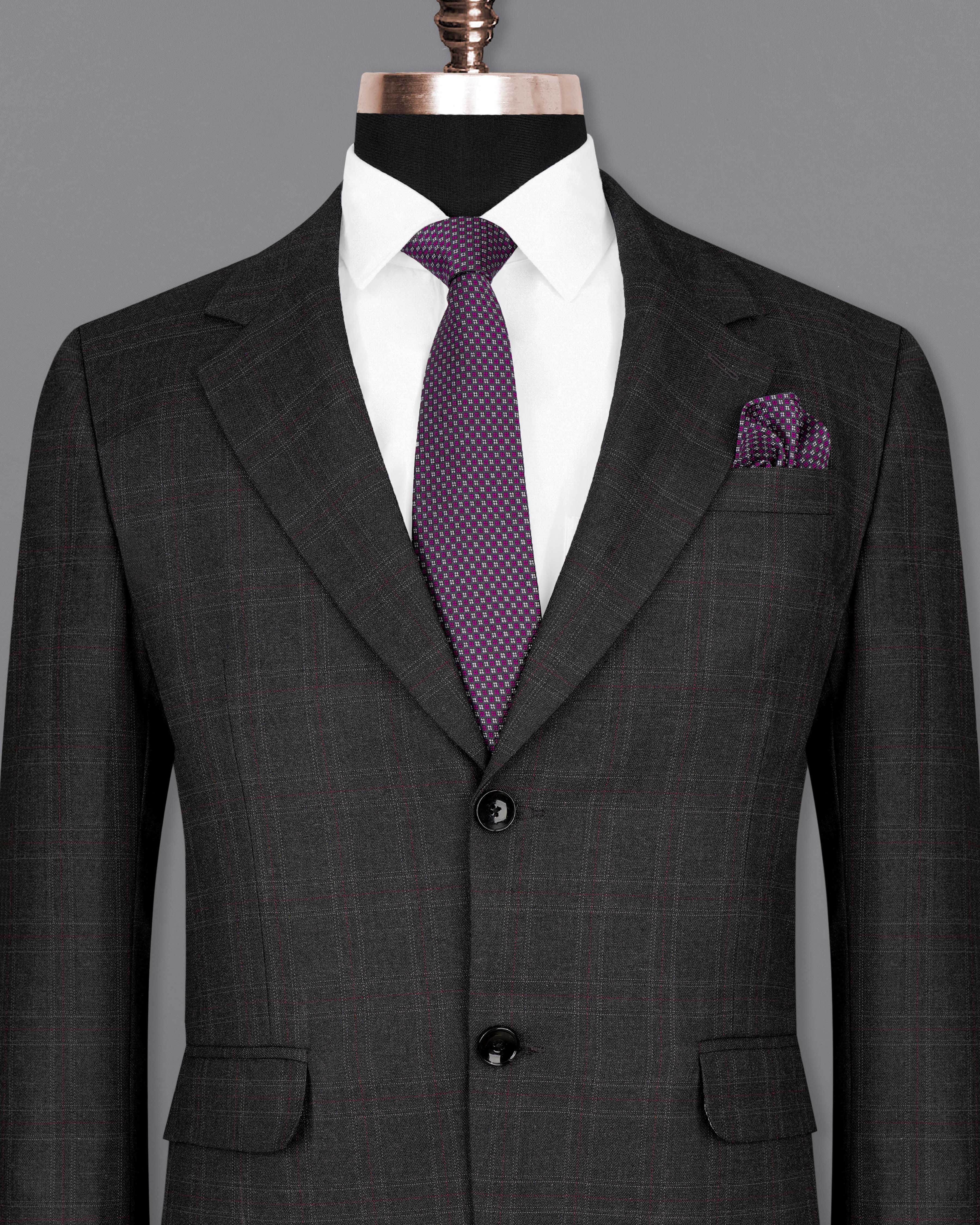 Gray 2-Piece Slim Fit Notch Lapel Solid Suit Bundle.Gray Suit | Suitcentury