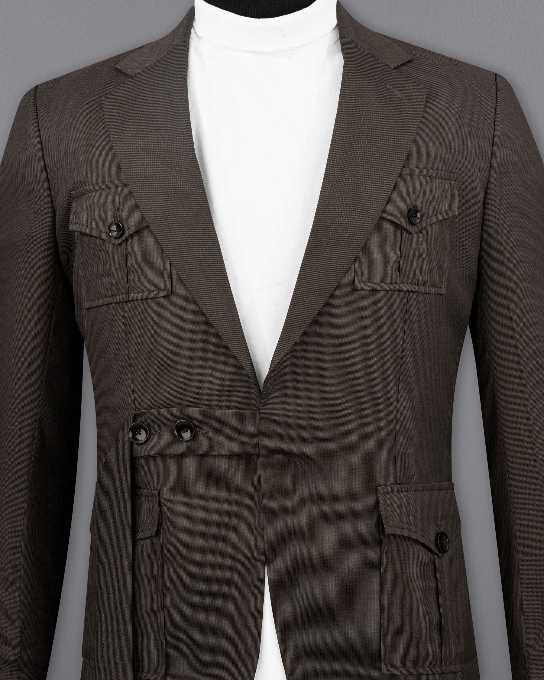 Kilamanjaro Brown Belt Closure Designer Blazer