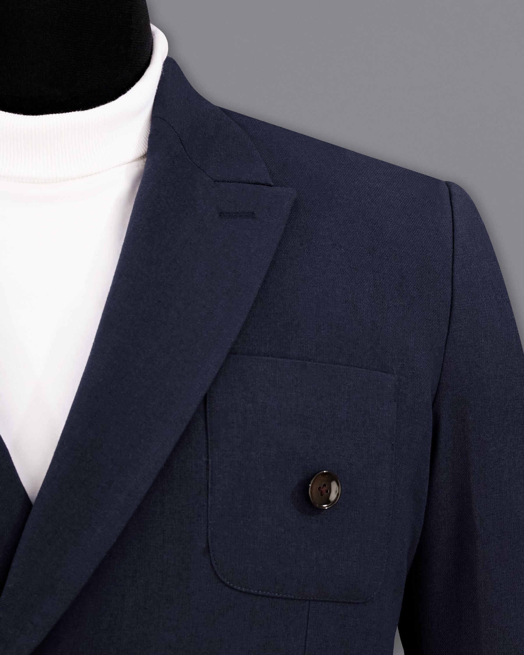 Baltic Navy Blue Wool Rich Double Breasted Sports Blazer