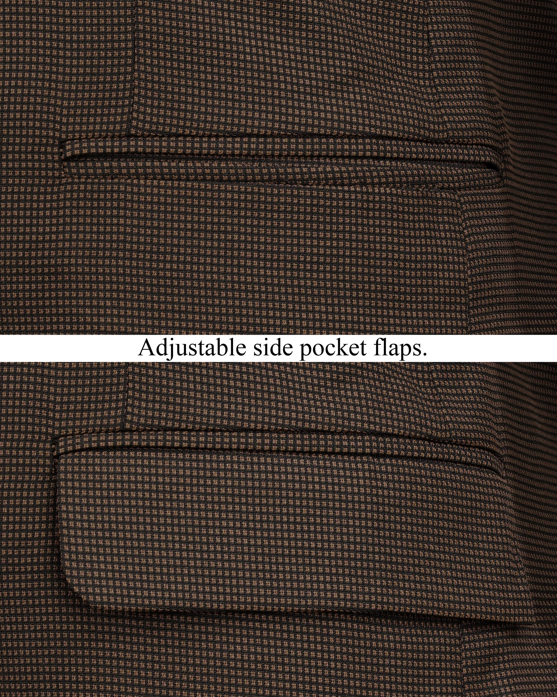 Eclipse Dark Brown Cross Placket Bandhgala Blazer