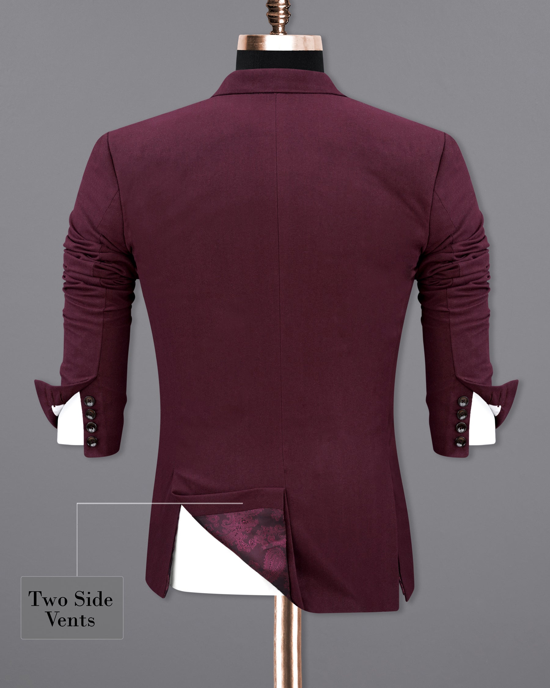 Wine Berry Wool Rich Double Breasted Sports Blazer