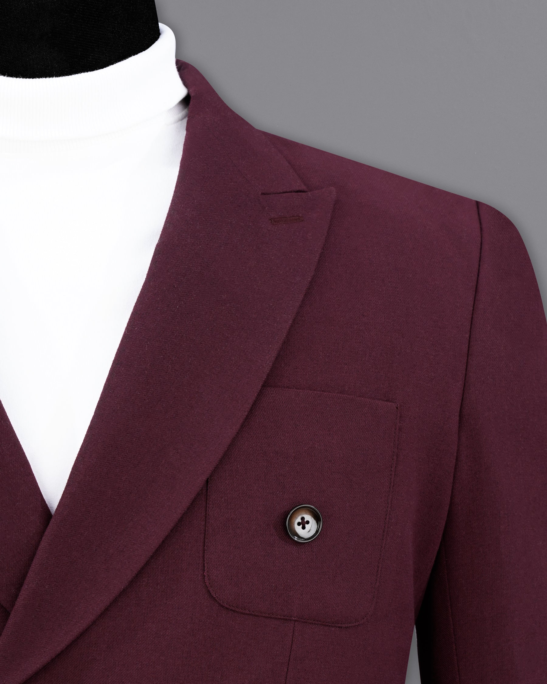 Wine Berry Wool Rich Double Breasted Sports Blazer