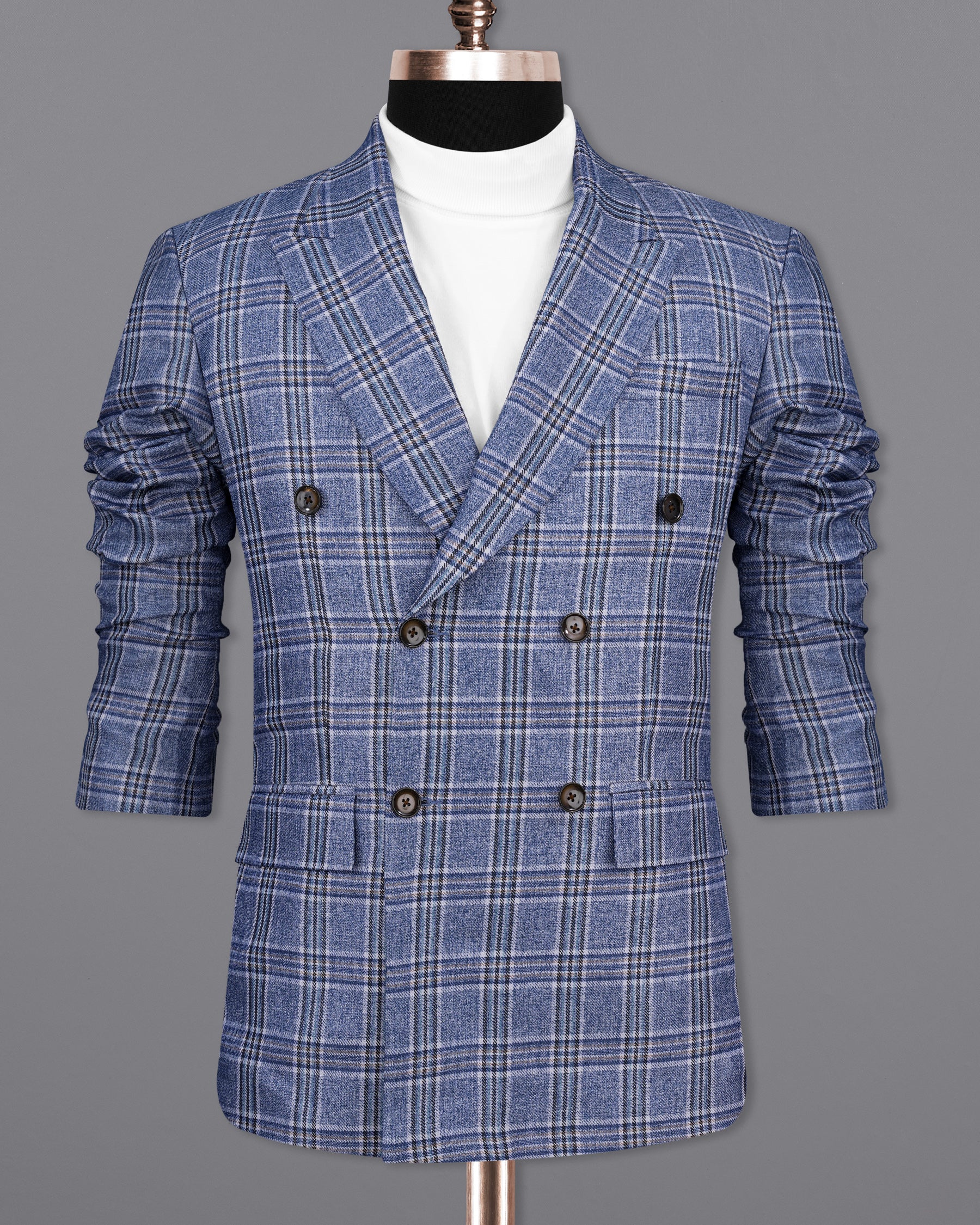 Mens plaid double breasted blazer best sale