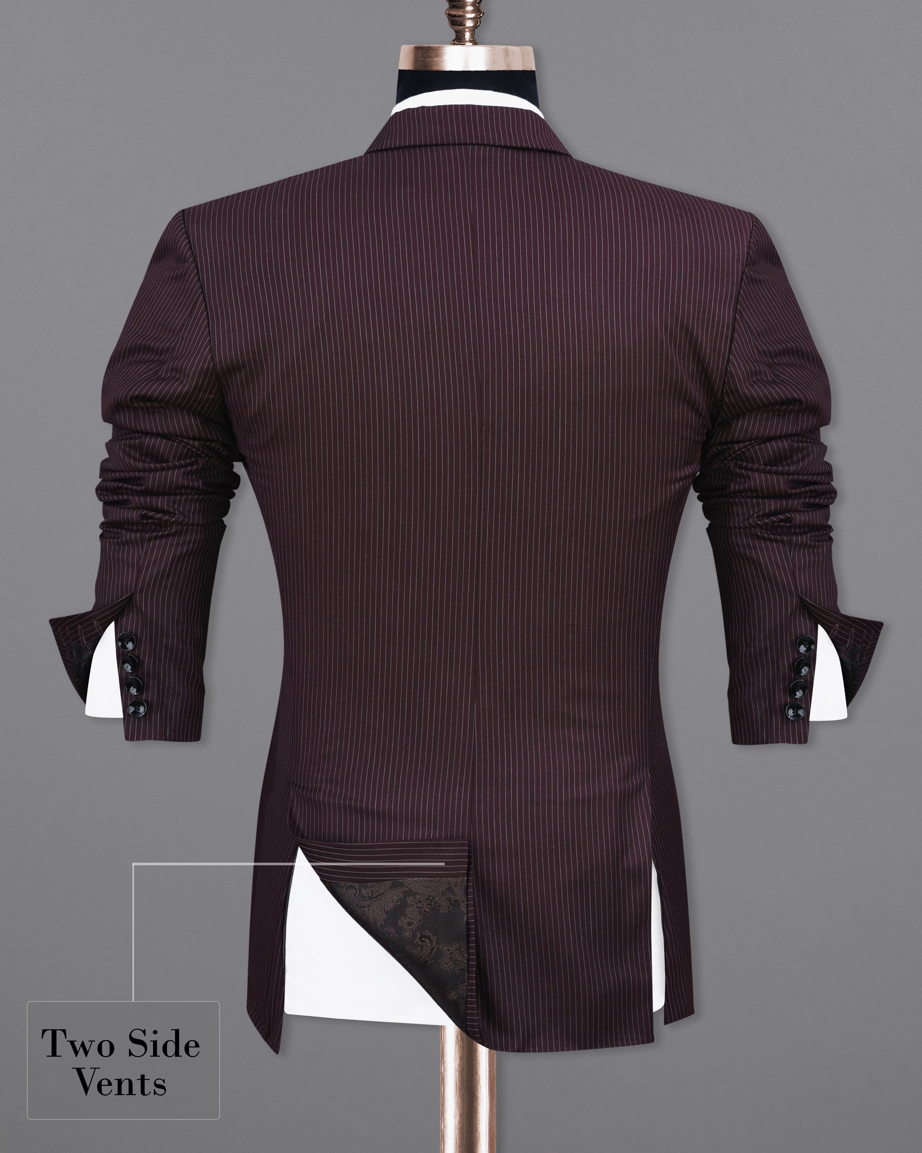 Eclipse Maroon with StarDust Gray Striped Single Breasted Blazer BL2148-SB-36, BL2148-SB-38, BL2148-SB-40, BL2148-SB-42, BL2148-SB-44, BL2148-SB-46, BL2148-SB-48, BL2148-SB-50, BL2148-SB-52, BL2148-SB-54, BL2148-SB-56, BL2148-SB-58, BL2148-SB-60