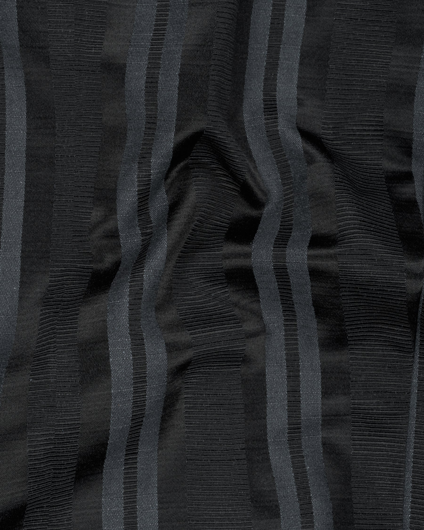 Jade Black with Arsenic Gray Striped Jacquard Textured Premium Cotton Designer Blazer