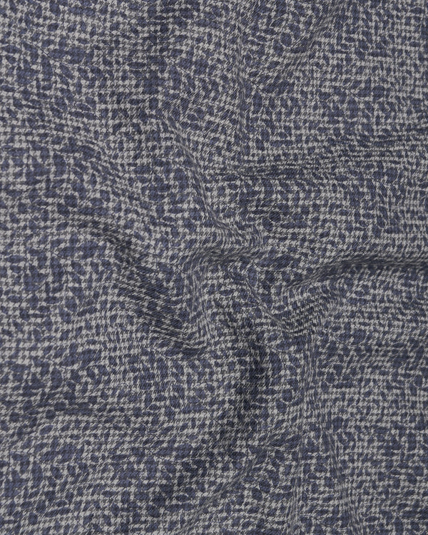 Dawn Gray and Gunmetal Navy Blue Subtle Textured Premium Cotton Designer Blazer