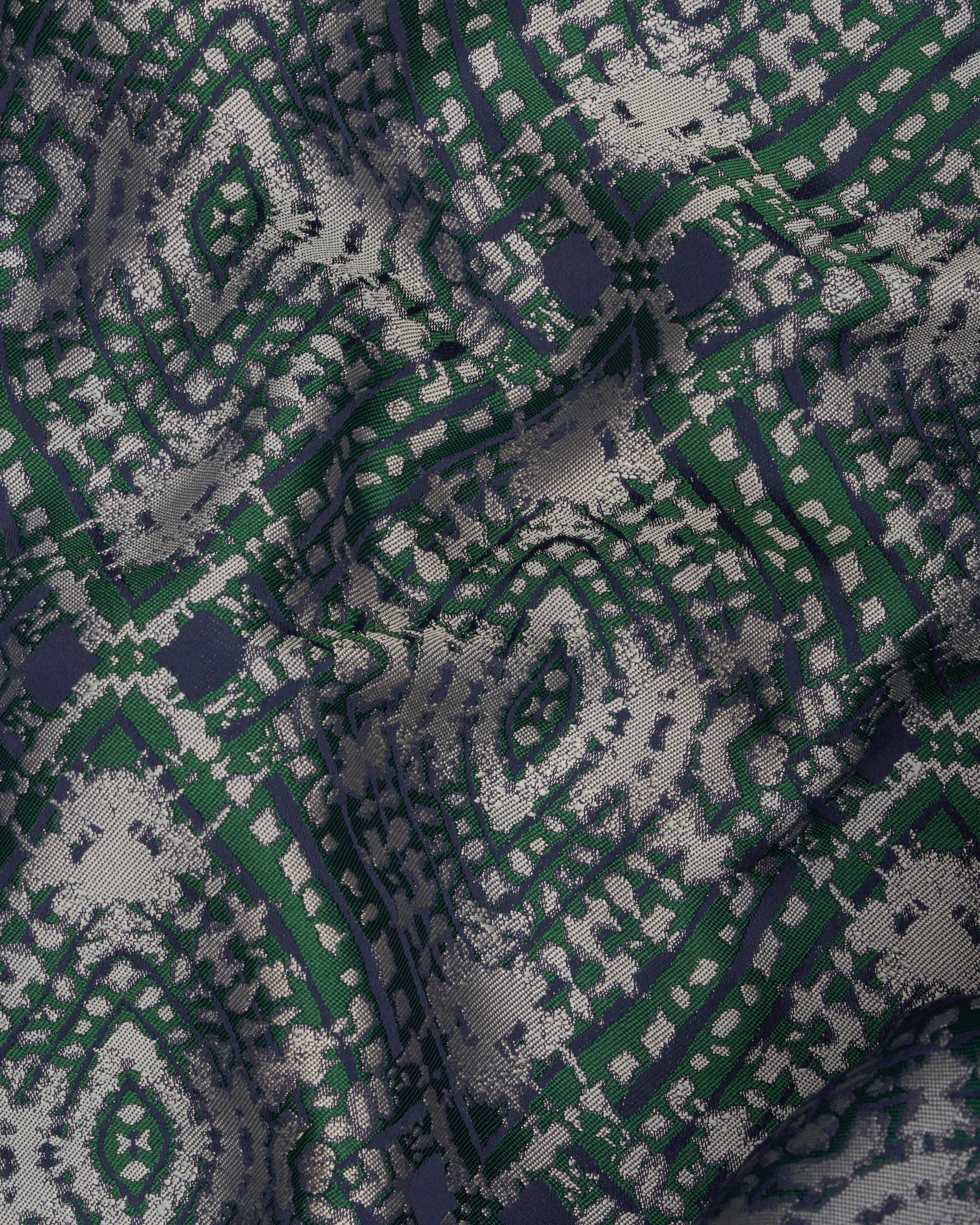Myrtle Green with Chateau Gray Tie Dye Jacquard Textured Designer Blazer