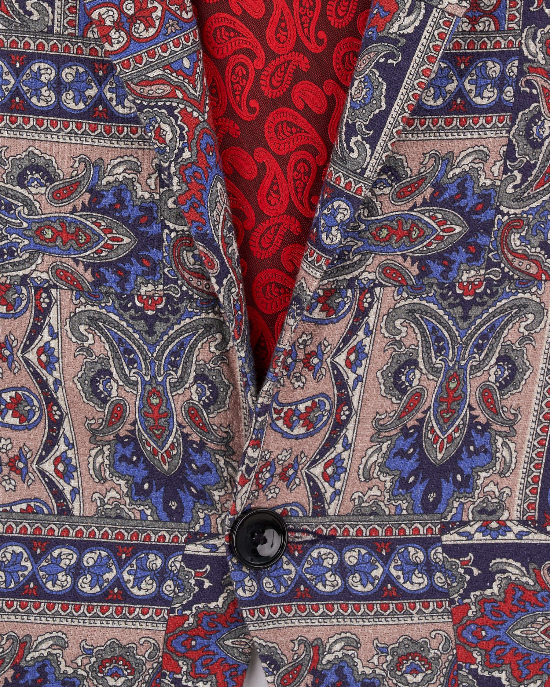 Eunry Brown with Twilight Blue Indo-Western Printed Premium Cotton Designer Blazer