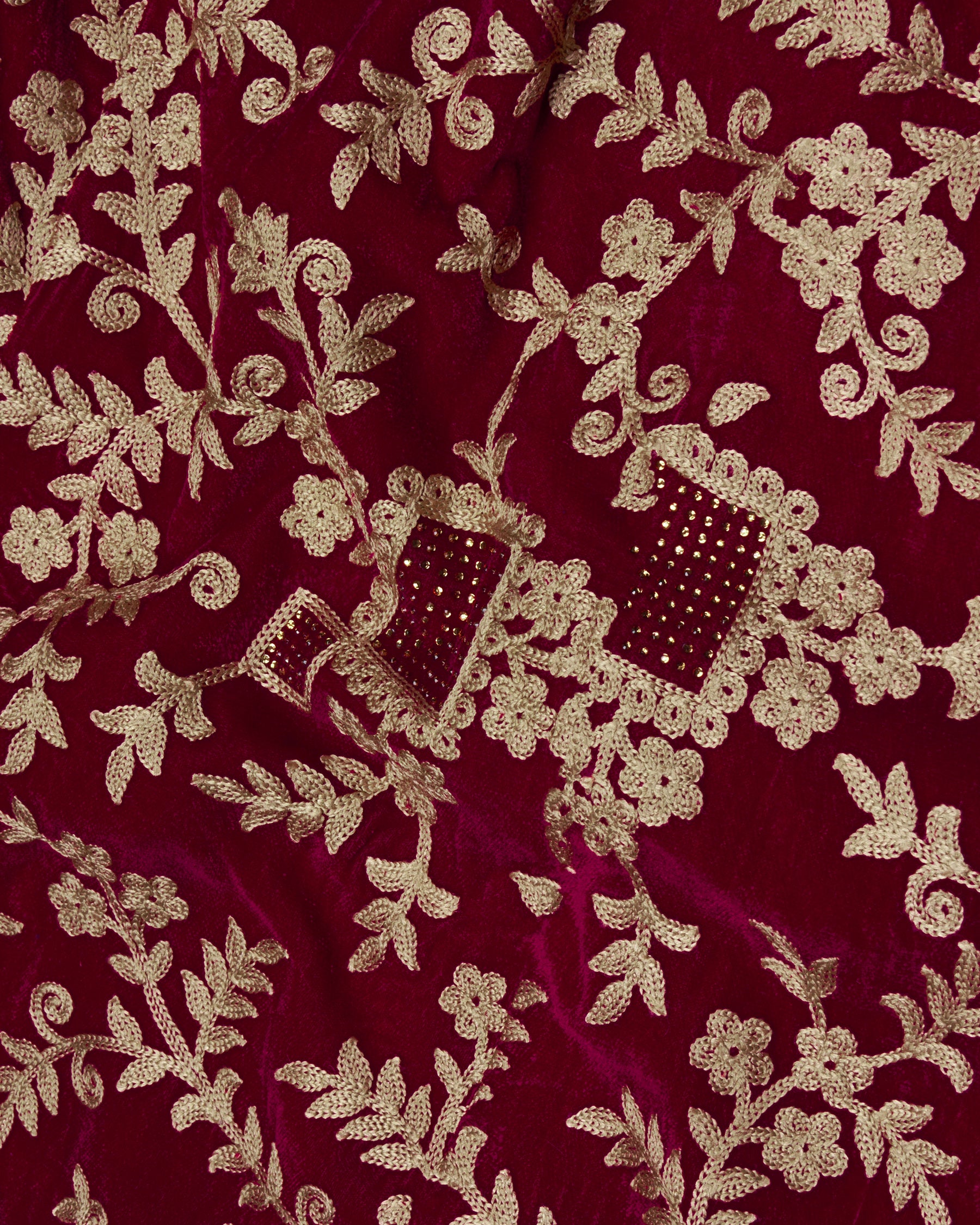 Castro Red with Oyster Brown Diamond Work with Cotton Thread Heavy Embroidered Bandhgala Designer Indo-Western Blazer