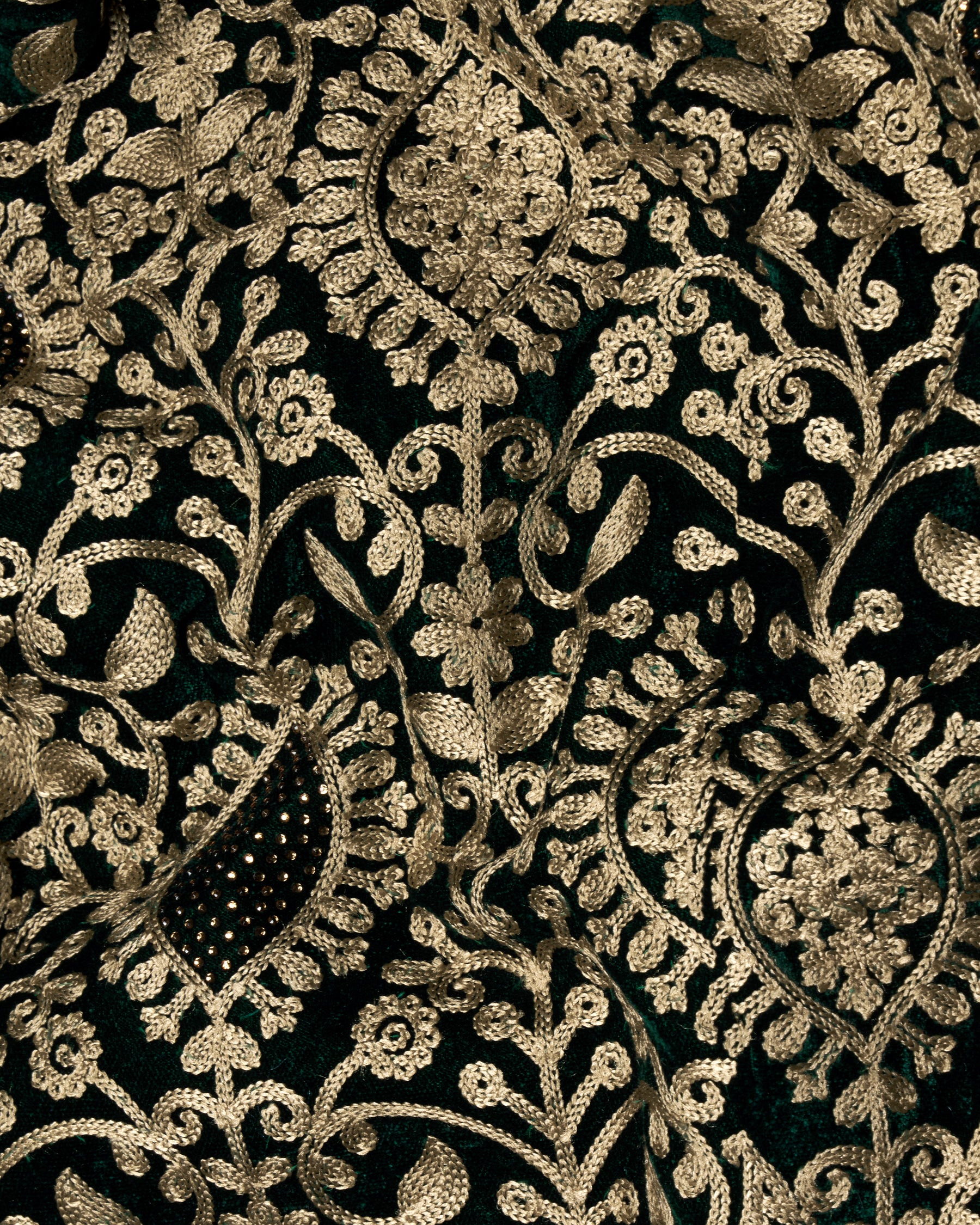 Beaver Brown with Cardin Green Diamond Work with Cotton Thread Heavy Embroidered Bandhgala Designer Indo-Western Blazer
