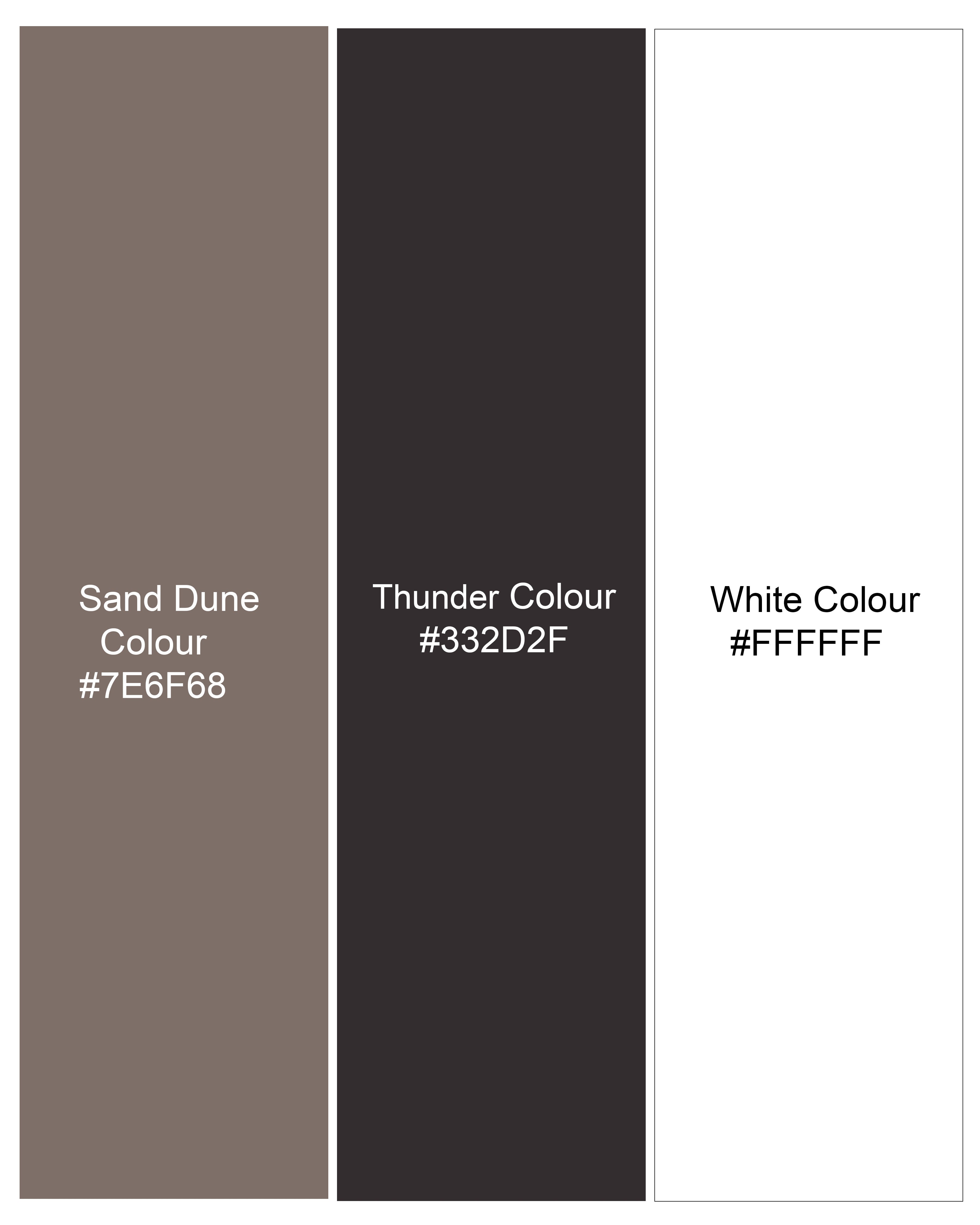 Sand Dune Brown Checkered Single Breasted Premium Cotton Blazer