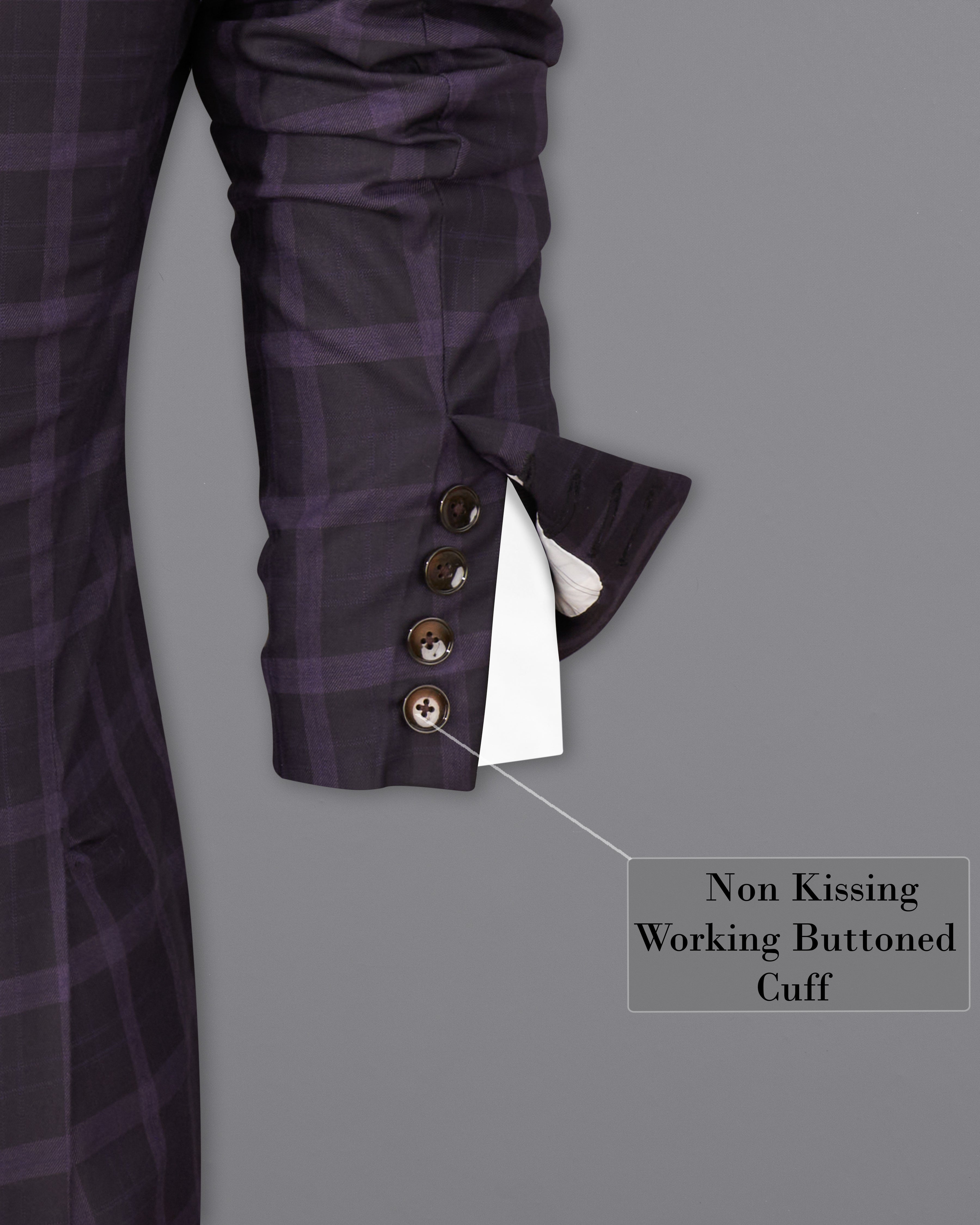 Melanzane Violet and Mortar Purple Plaid Double Breasted Blazer
