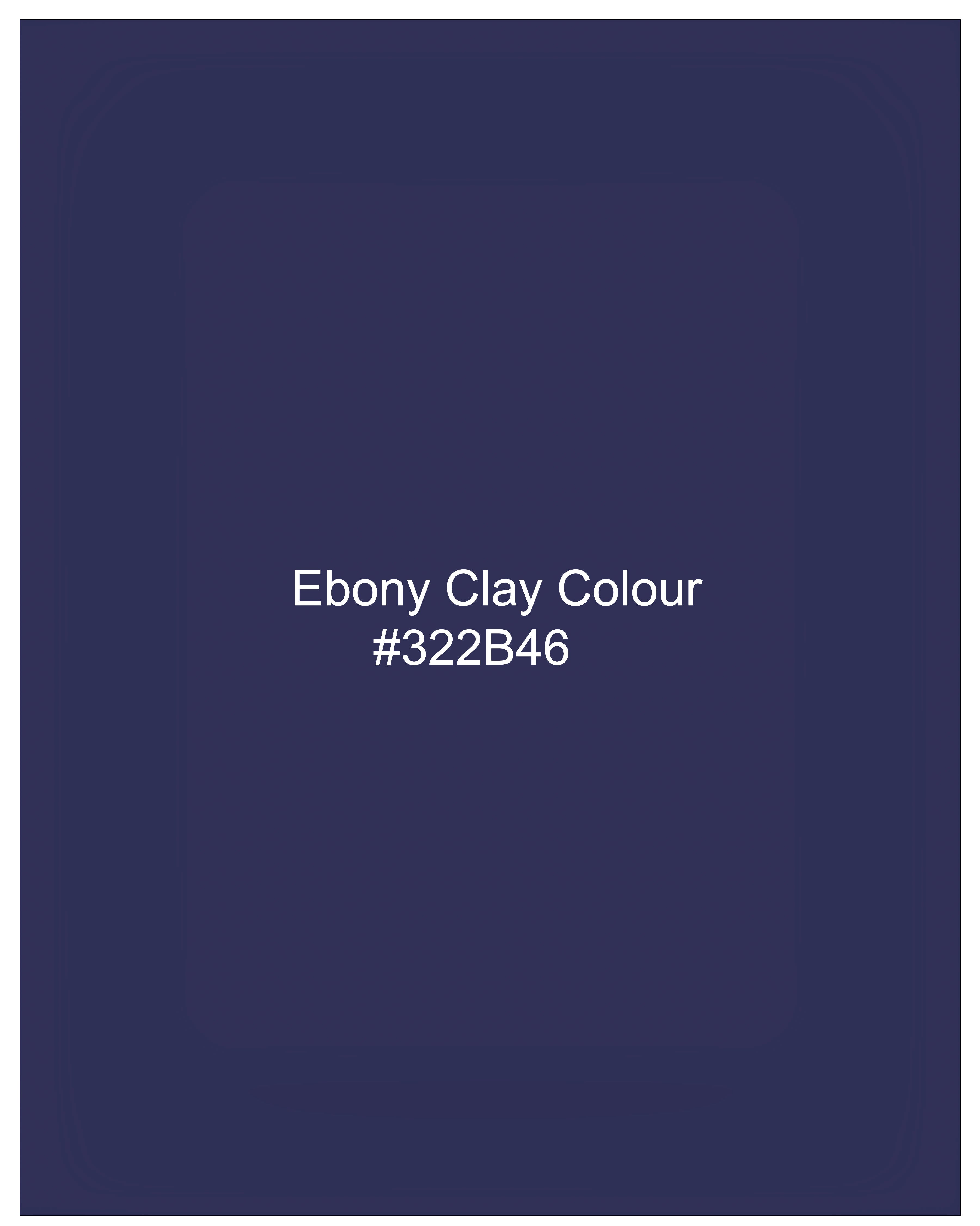 Ebony Clay Navy Blue Cross Placket Bandhgala Blazer