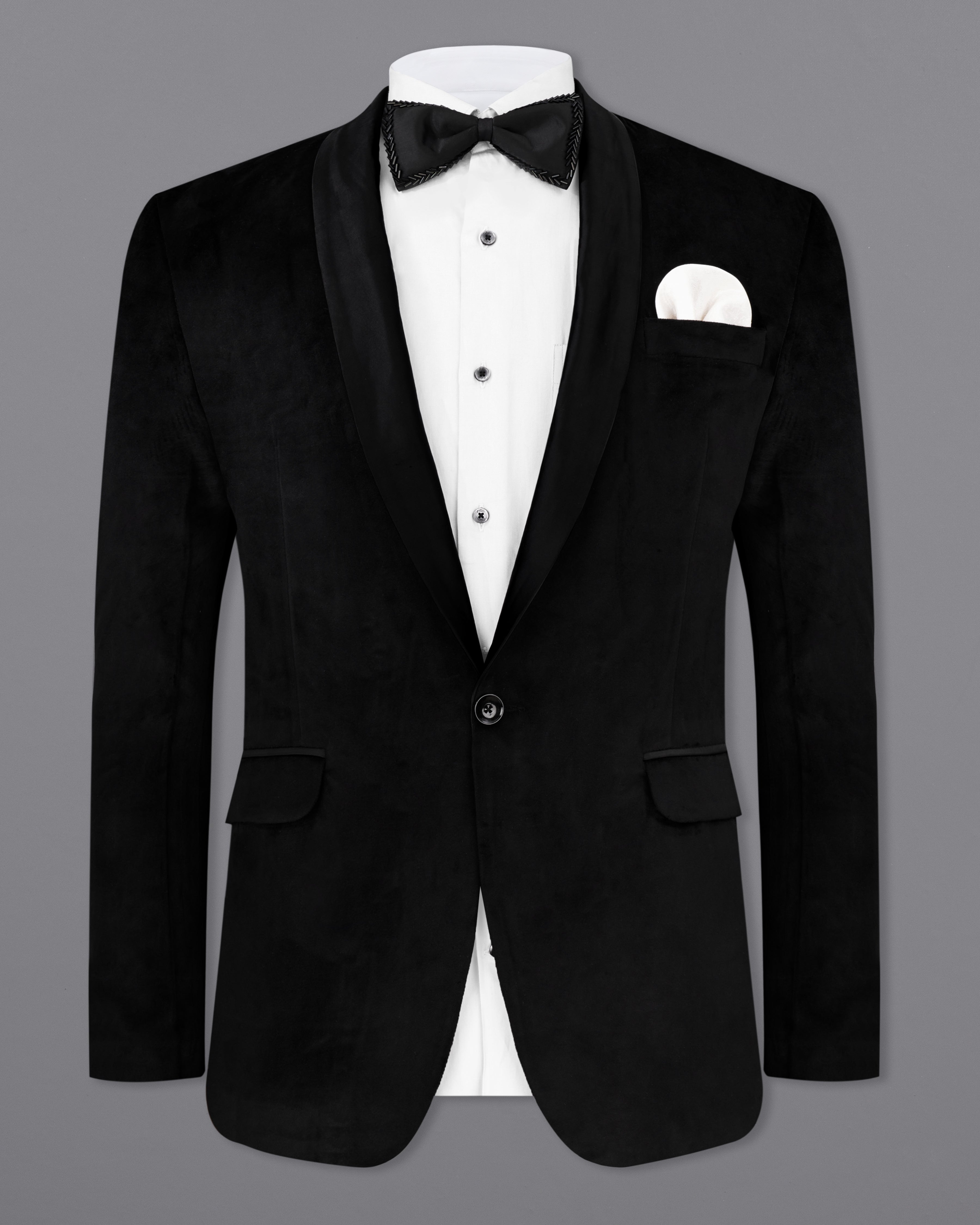 Black blazer with bow tie hot sale