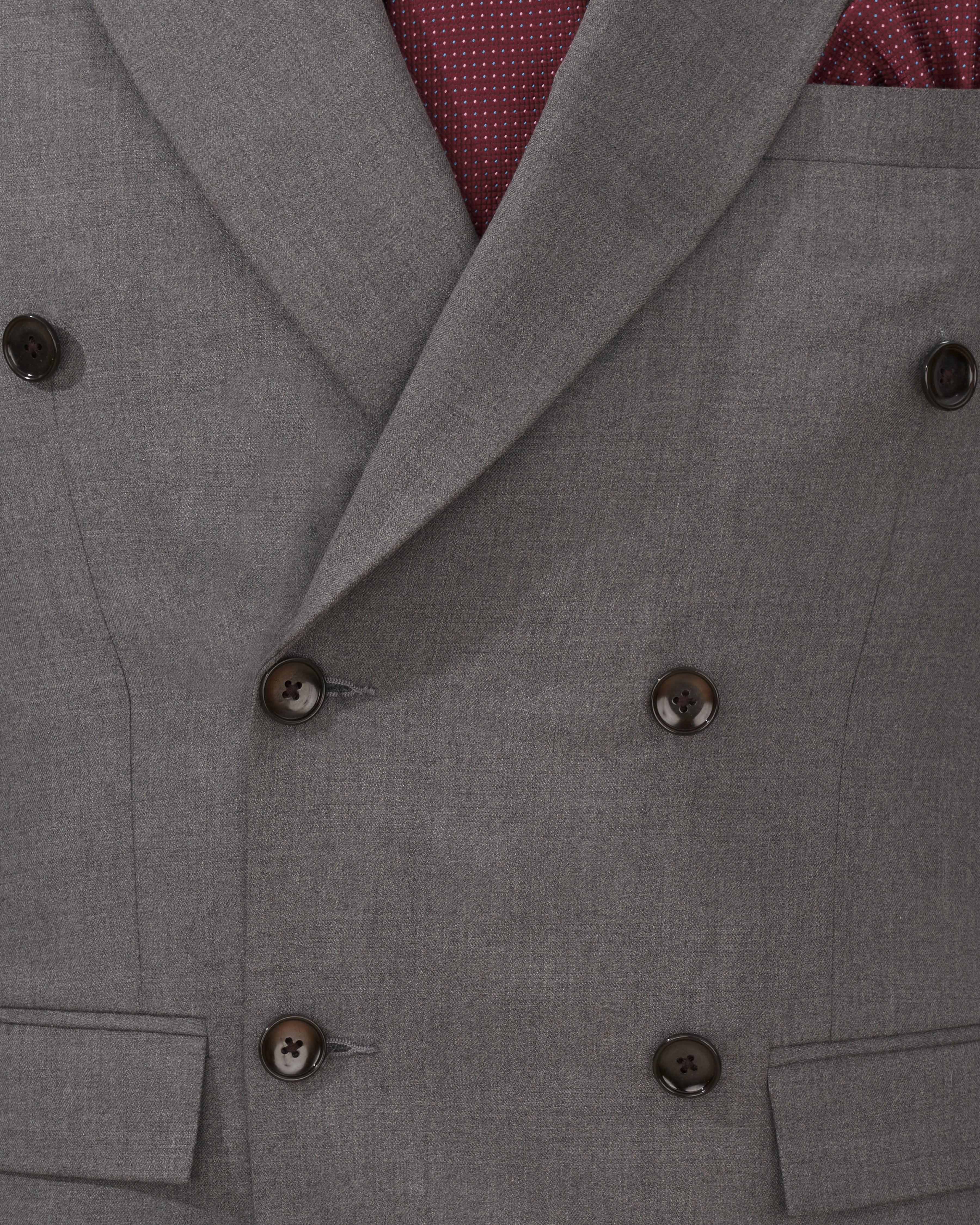 Tundora Grey Textured Premium Terry-Rayon Double-Breasted-Blazers