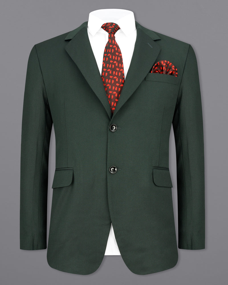 HEAVY METAL DARK GREEN SINGLE BREASTED BLAZER