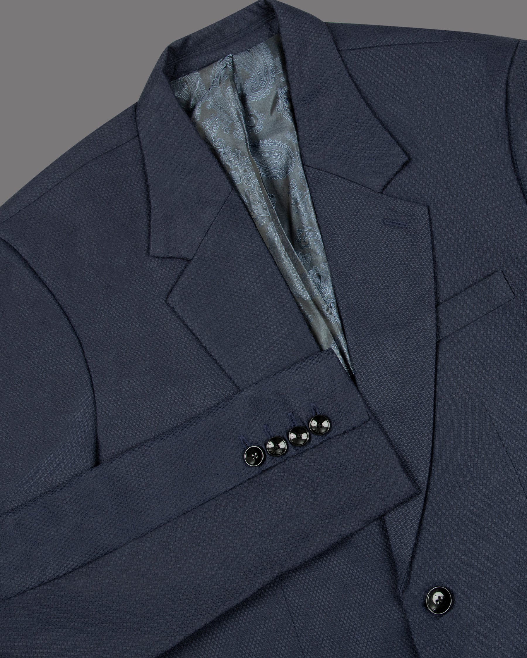 Royal Blue Diamond Textured Blazer