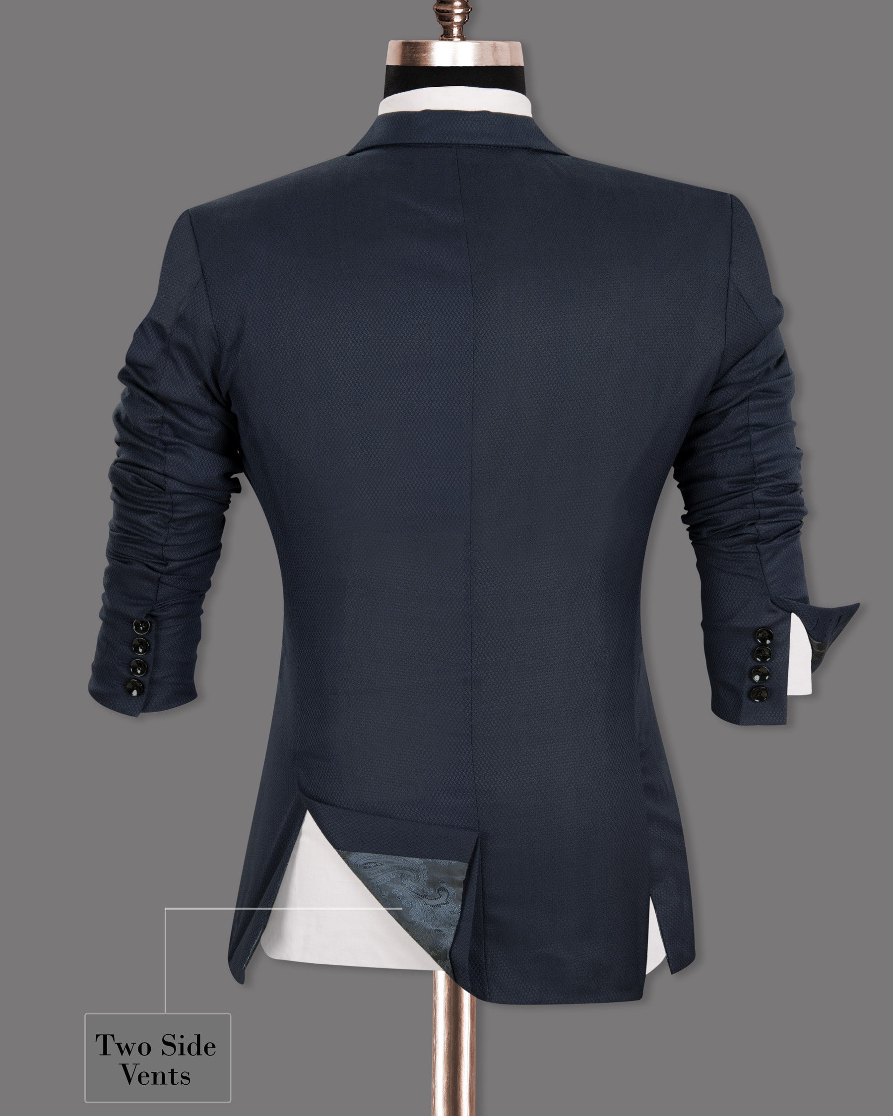 Royal Blue Diamond Textured Blazer