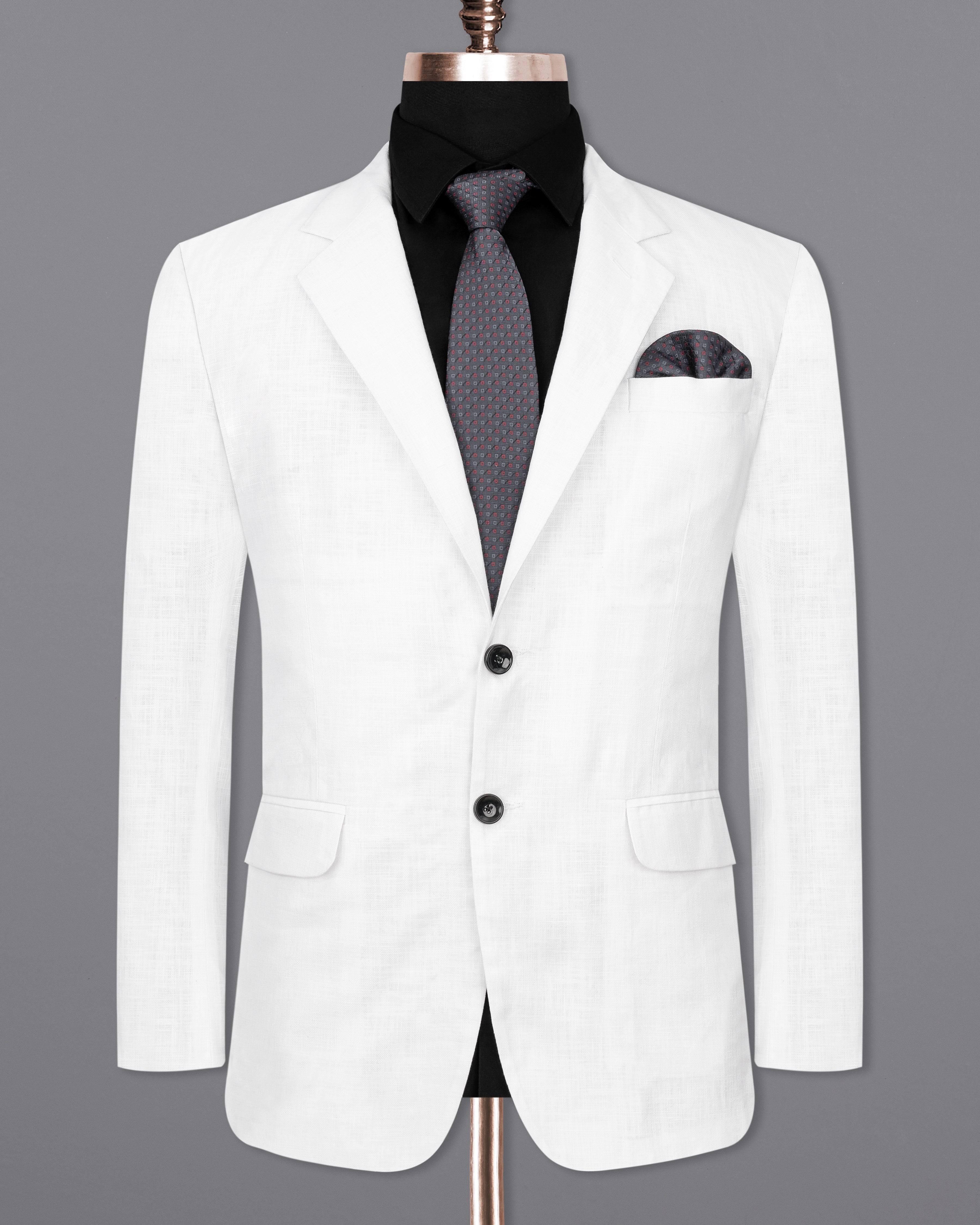 Bright White Luxurious Linen Blazer BL2362-SB-36, BL2362-SB-38, BL2362-SB-40, BL2362-SB-42, BL2362-SB-44, BL2362-SB-46, BL2362-SB-48, BL2362-SB-50, BL2362-SB-52, BL2362-SB-54, BL2362-SB-56, BL2362-SB-58, BL2362-SB-60	