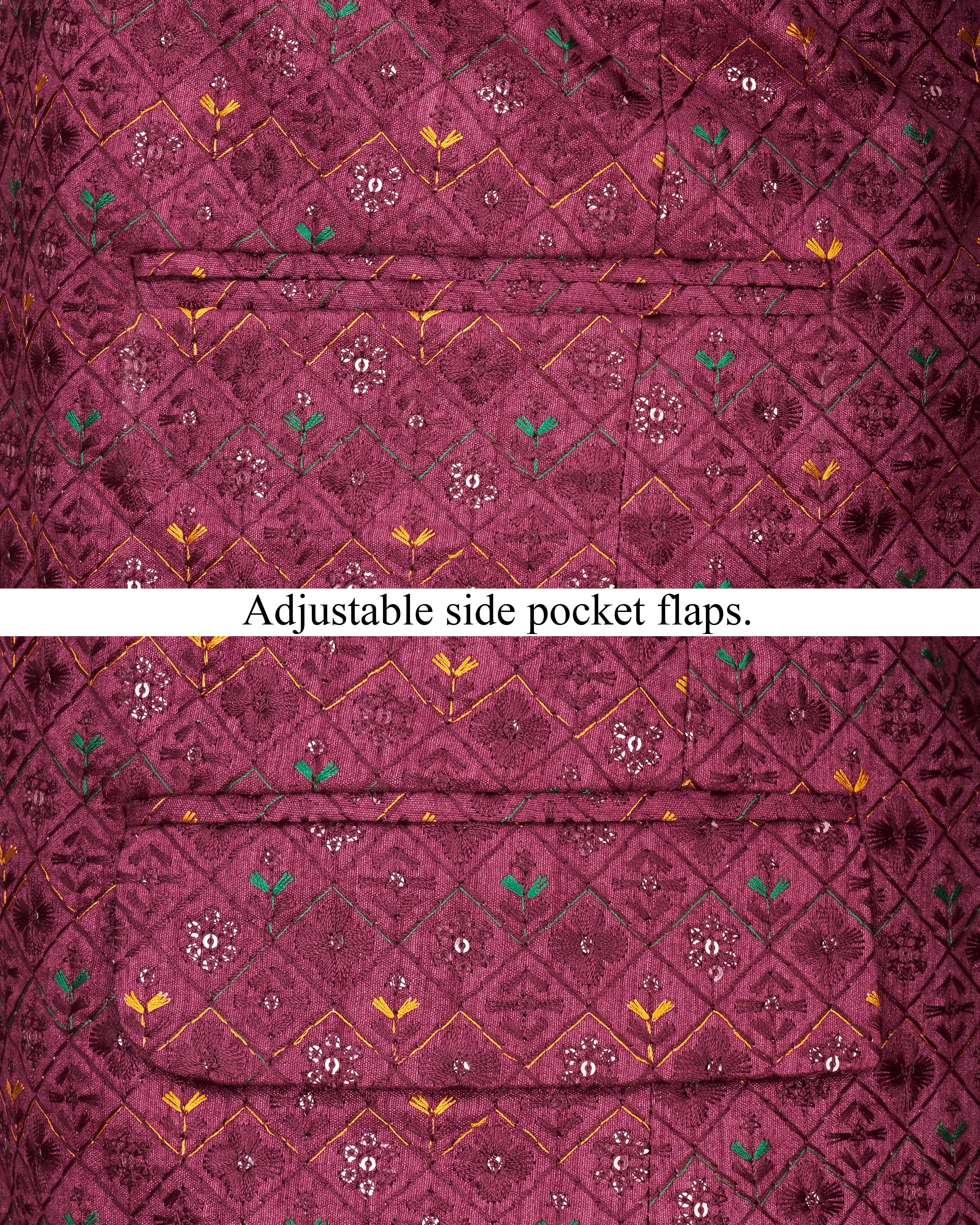 Old Mauve Maroon Cotton Thread Embroidered Bandhgala Blazer BL2411-BG-36, BL2411-BG-38, BL2411-BG-40, BL2411-BG-42, BL2411-BG-44, BL2411-BG-46, BL2411-BG-48, BL2411-BG-50, BL2411-BG-52, BL2411-BG-54, BL2411-BG-56, BL2411-BG-58, BL2411-BG-60		