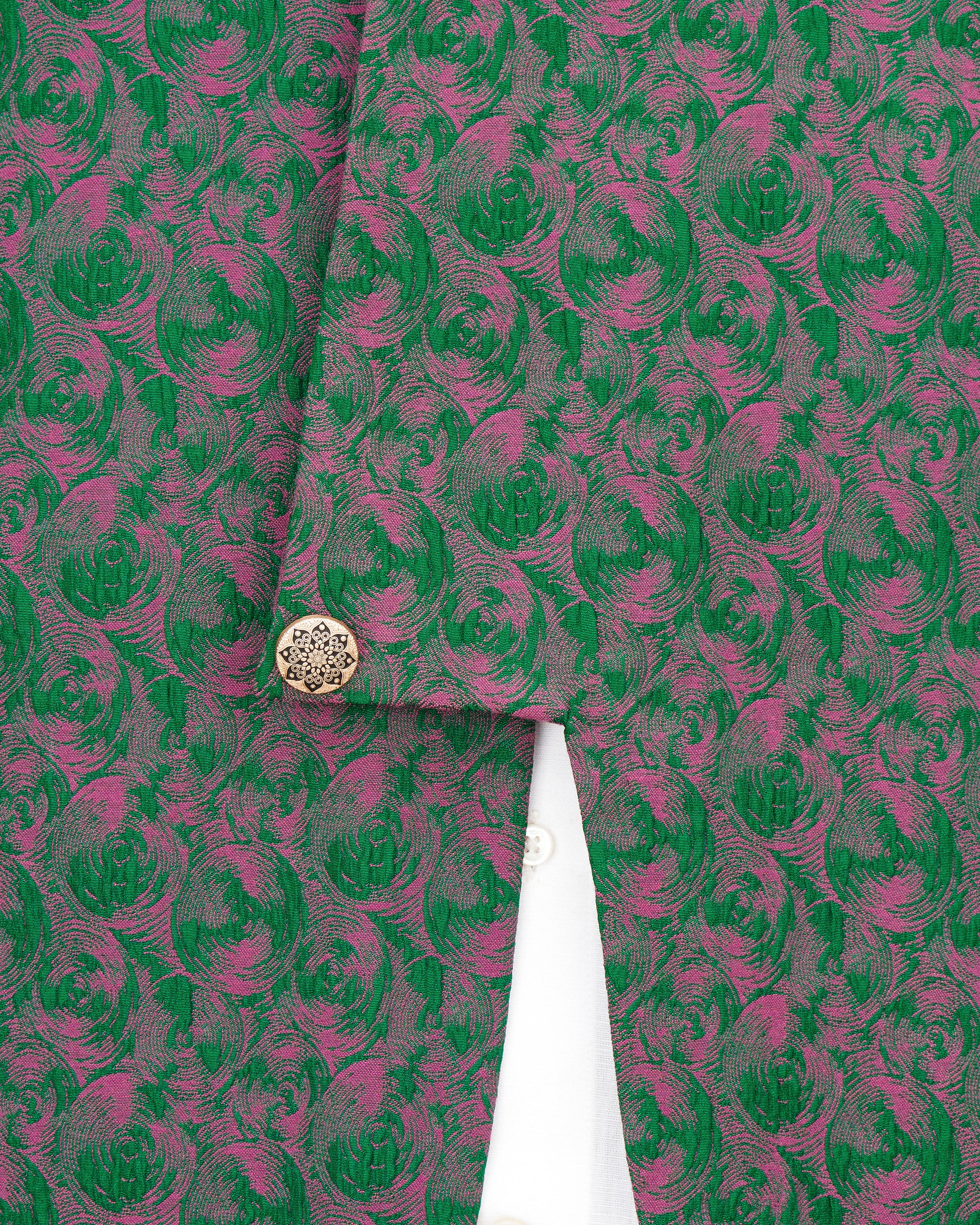 Dartmouth Green with Mulberry Pink Ditsy Textured Bandhgala Designer Blazer BL2444-BG-D255-36,BL2444-BG-D255-38,BL2444-BG-D255-40,BL2444-BG-D255-42,BL2444-BG-D255-44,BL2444-BG-D255-46,BL2444-BG-D255-48,BL2444-BG-D255-50,BL2444-BG-D255-52,BL2444-BG-D255-54,BL2444-BG-D255-56,BL2444-BG-D255-58,BL2444-BG-D255-60