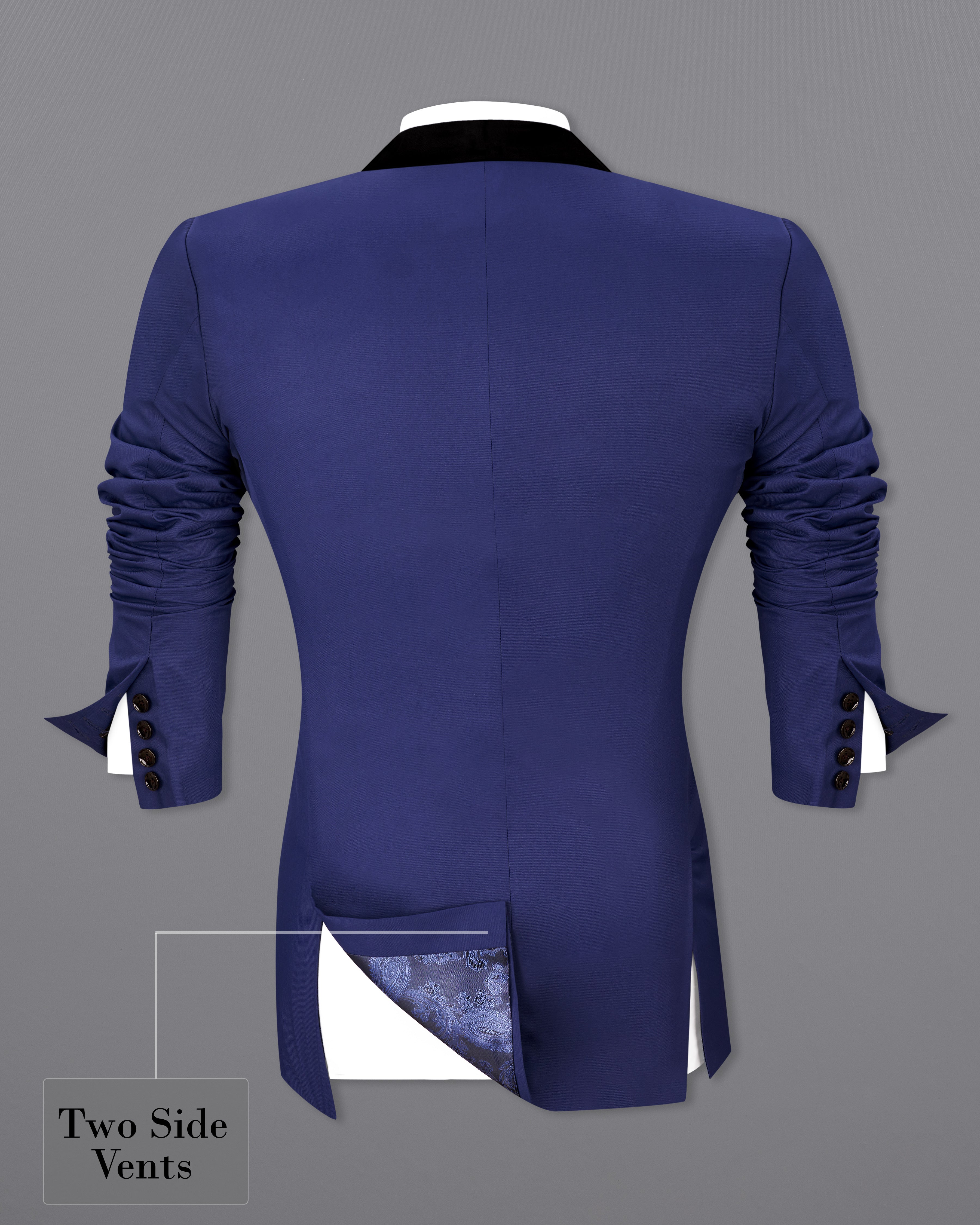 Royal Blue Tuxedo Blazer BL2455-BKL-36, BL2455-BKL-38, BL2455-BKL-40, BL2455-BKL-42, BL2455-BKL-44, BL2455-BKL-46, BL2455-BKL-48, BL2455-BKL-50, BL2455-BKL-52, BL2455-BKL-54, BL2455-BKL-56, BL2455-BKL-58, BL2455-BKL-60	