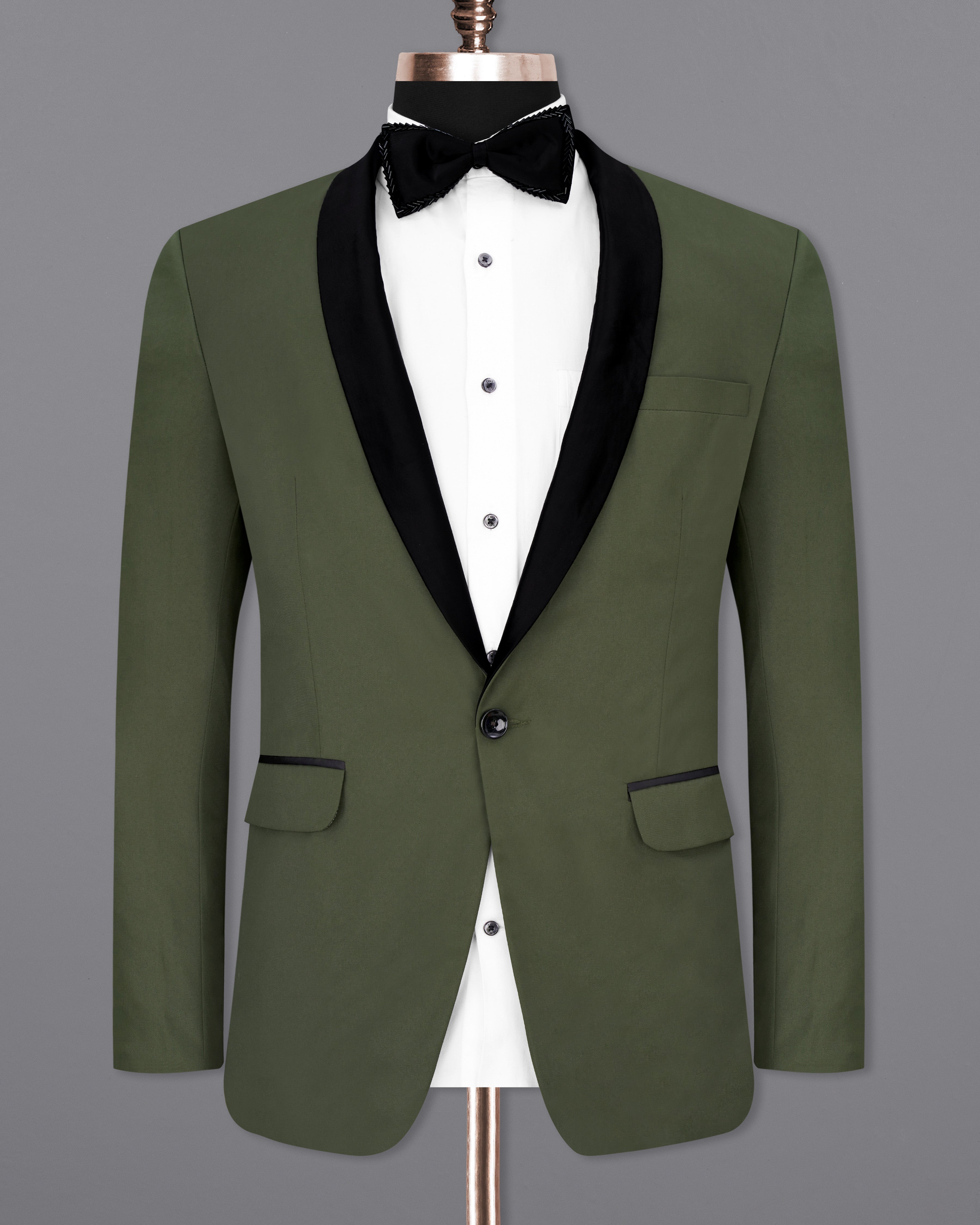 Twill Green Tuxedo Blazer BL2460-BKL-36, BL2460-BKL-38, BL2460-BKL-40, BL2460-BKL-42, BL2460-BKL-44, BL2460-BKL-46, BL2460-BKL-48, BL2460-BKL-50, BL2460-BKL-52, BL2460-BKL-54, BL2460-BKL-56, BL2460-BKL-58, BL2460-BKL-60	