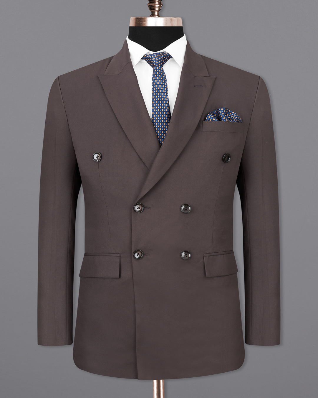 Men's Coffee Brown Tailored Single-Breasted Blazer