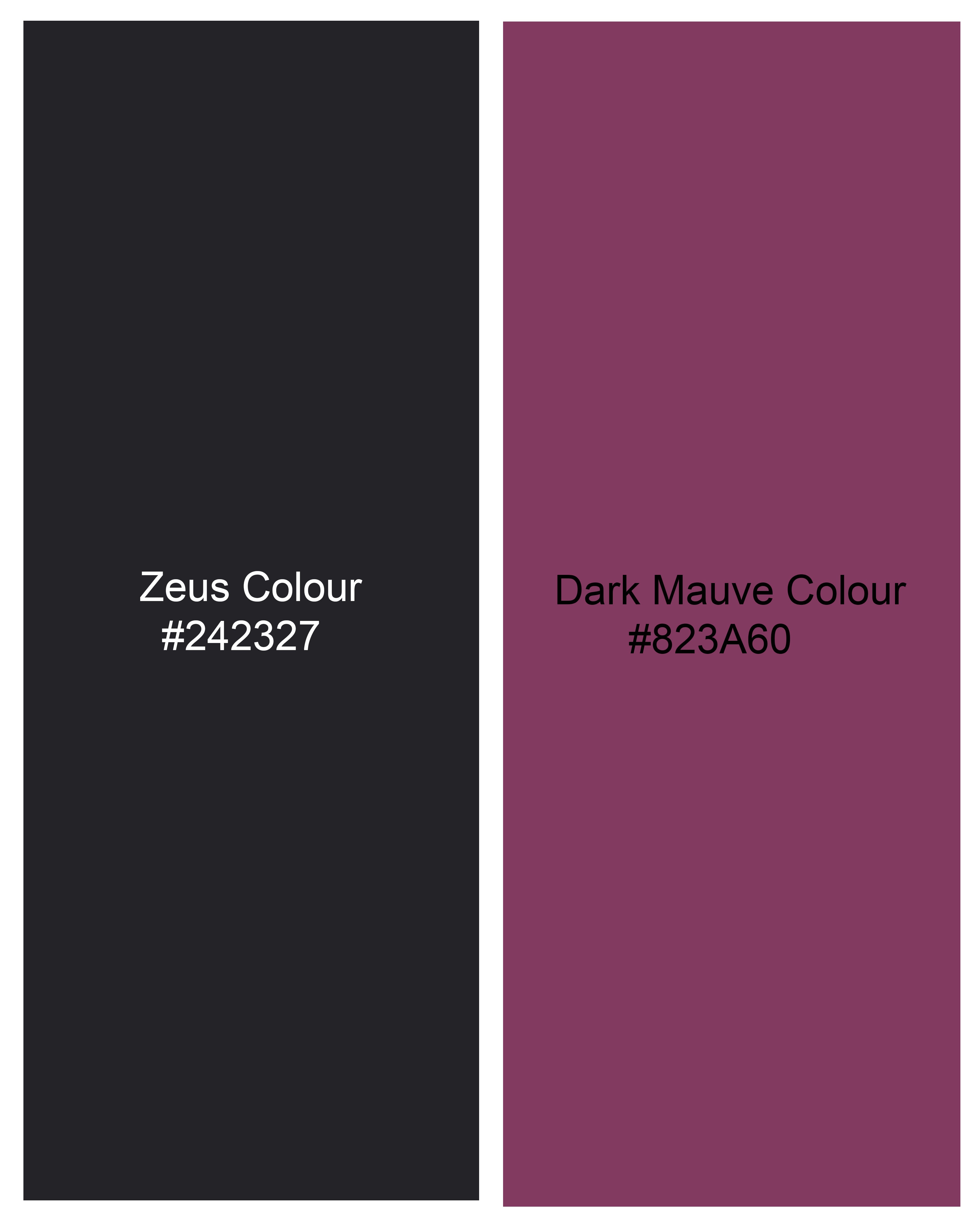 Zeus Black with Dark Mauve Pink Striped Cross-Buttoned Bandhgala Blazer BL2479-CBG-36, BL2479-CBG-38, BL2479-CBG-40, BL2479-CBG-42, BL2479-CBG-44, BL2479-CBG-46, BL2479-CBG-48, BL2479-CBG-50, BL2479-CBG-52, BL2479-CBG-54, BL2479-CBG-56, BL2479-CBG-58, BL2479-CBG-60