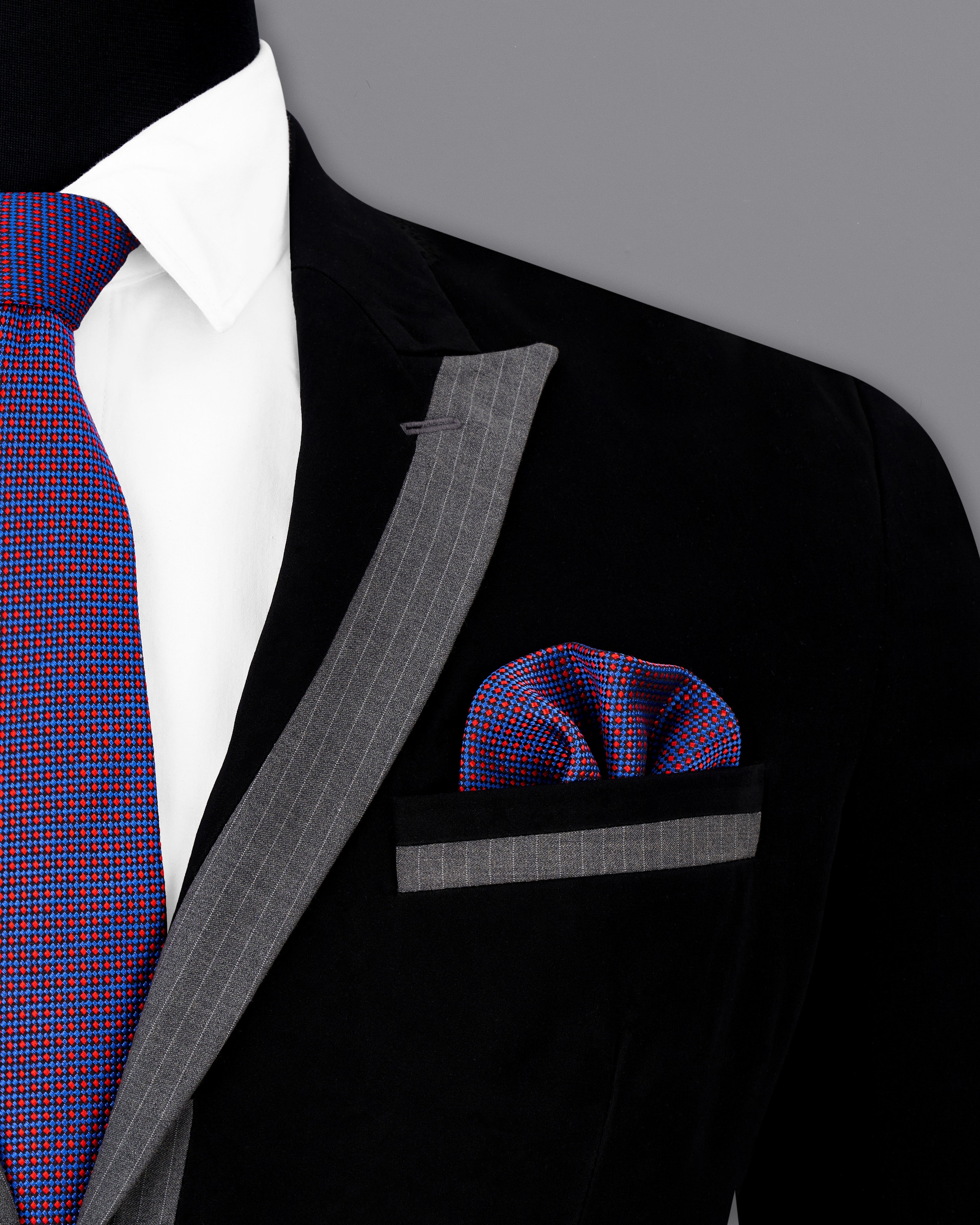 Korean Black with Gray Single Breasted Designer Blazer BL2542-SBP-D246-36, BL2542-SBP-D246-38, BL2542-SBP-D246-40, BL2542-SBP-D246-42, BL2542-SBP-D246-44, BL2542-SBP-D246-46, BL2542-SBP-D246-48, BL2542-SBP-D246-50, BL2542-SBP-D246-54, BL2542-SBP-D246-54, BL2542-SBP-D246-56, BL2542-SBP-D246-58, BL2542-SBP-D246-60