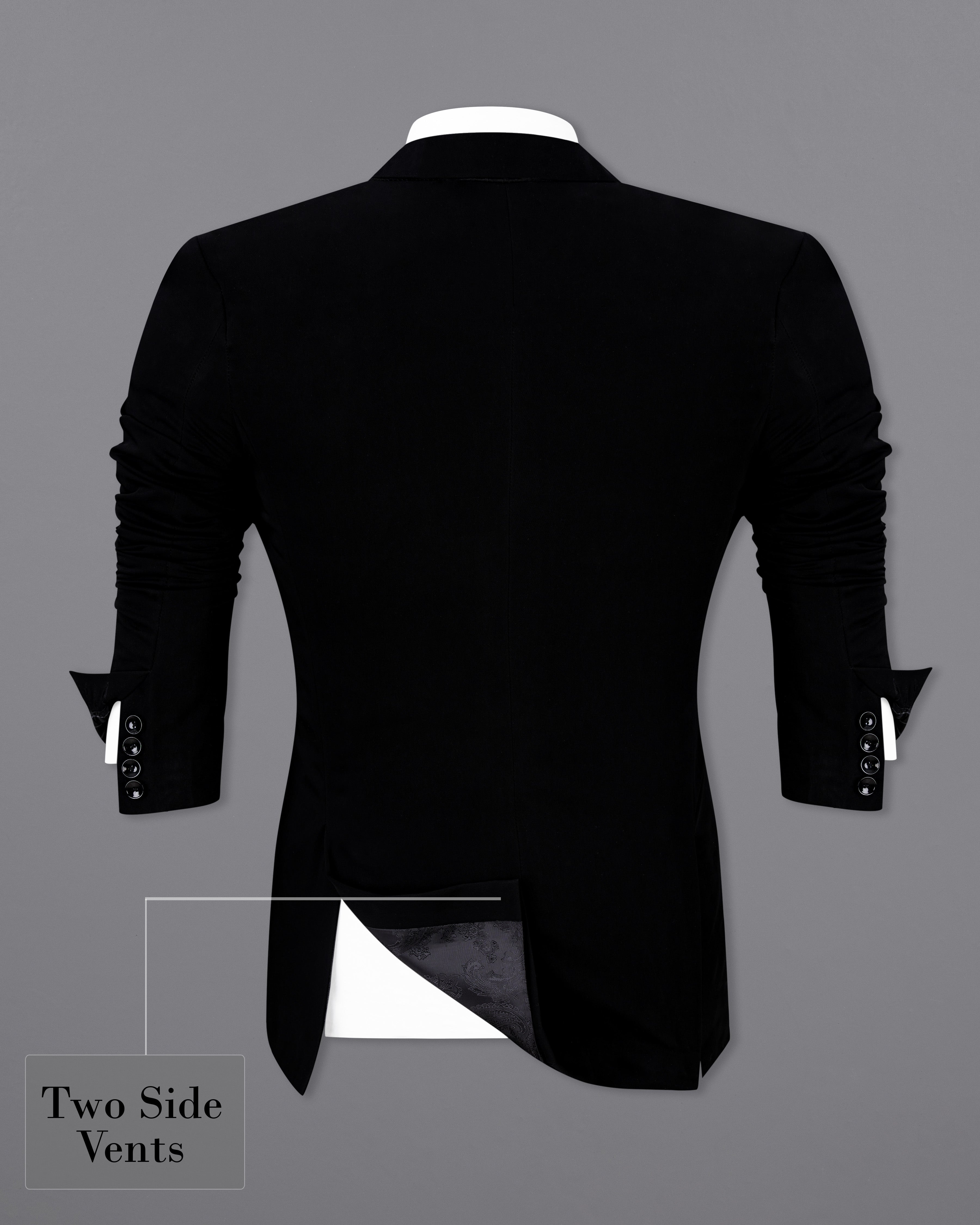Korean Black with Gray Single Breasted Designer Blazer BL2542-SBP-D246-36, BL2542-SBP-D246-38, BL2542-SBP-D246-40, BL2542-SBP-D246-42, BL2542-SBP-D246-44, BL2542-SBP-D246-46, BL2542-SBP-D246-48, BL2542-SBP-D246-50, BL2542-SBP-D246-54, BL2542-SBP-D246-54, BL2542-SBP-D246-56, BL2542-SBP-D246-58, BL2542-SBP-D246-60
