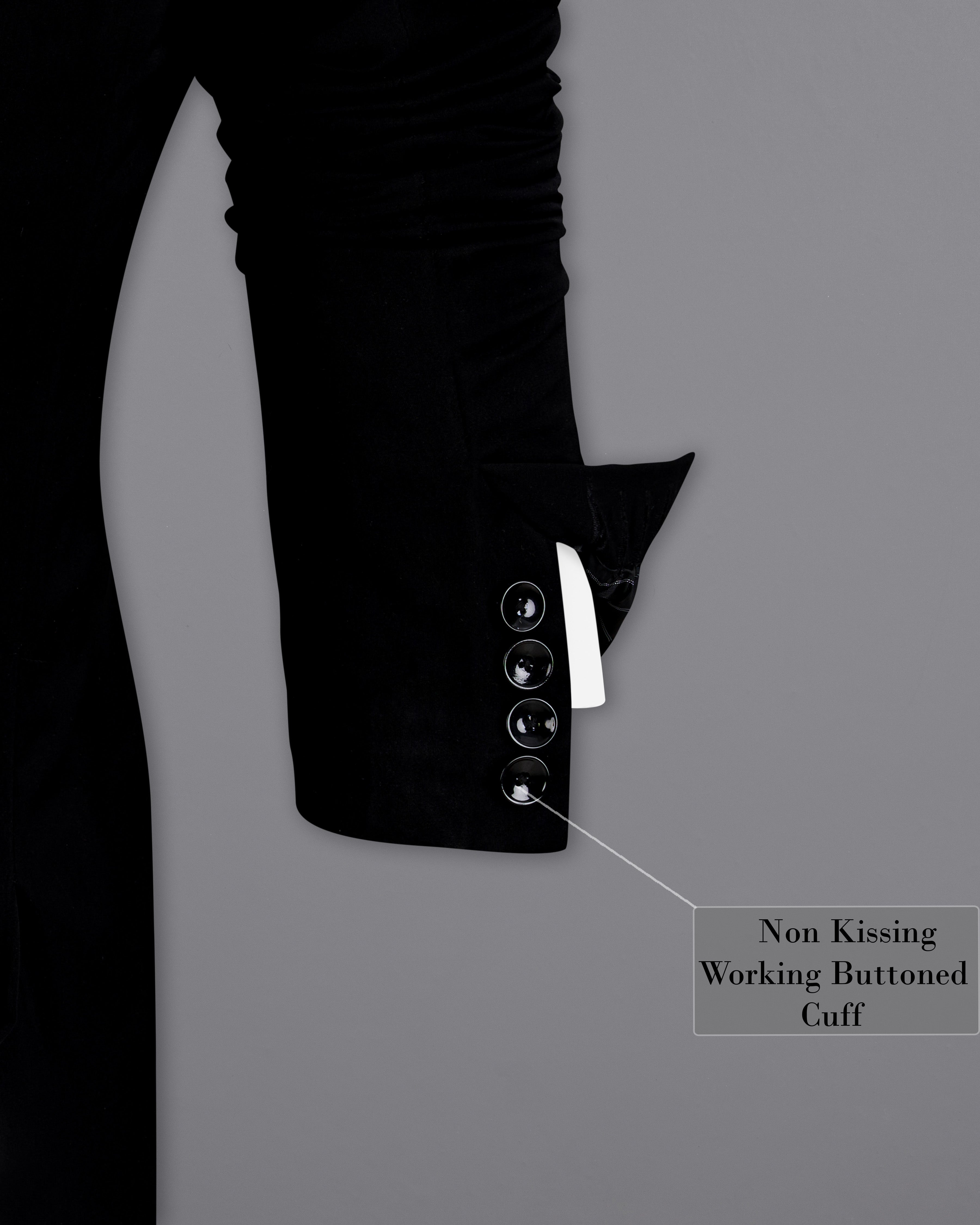 Korean Black with Gray Single Breasted Designer Blazer BL2542-SBP-D246-36, BL2542-SBP-D246-38, BL2542-SBP-D246-40, BL2542-SBP-D246-42, BL2542-SBP-D246-44, BL2542-SBP-D246-46, BL2542-SBP-D246-48, BL2542-SBP-D246-50, BL2542-SBP-D246-54, BL2542-SBP-D246-54, BL2542-SBP-D246-56, BL2542-SBP-D246-58, BL2542-SBP-D246-60