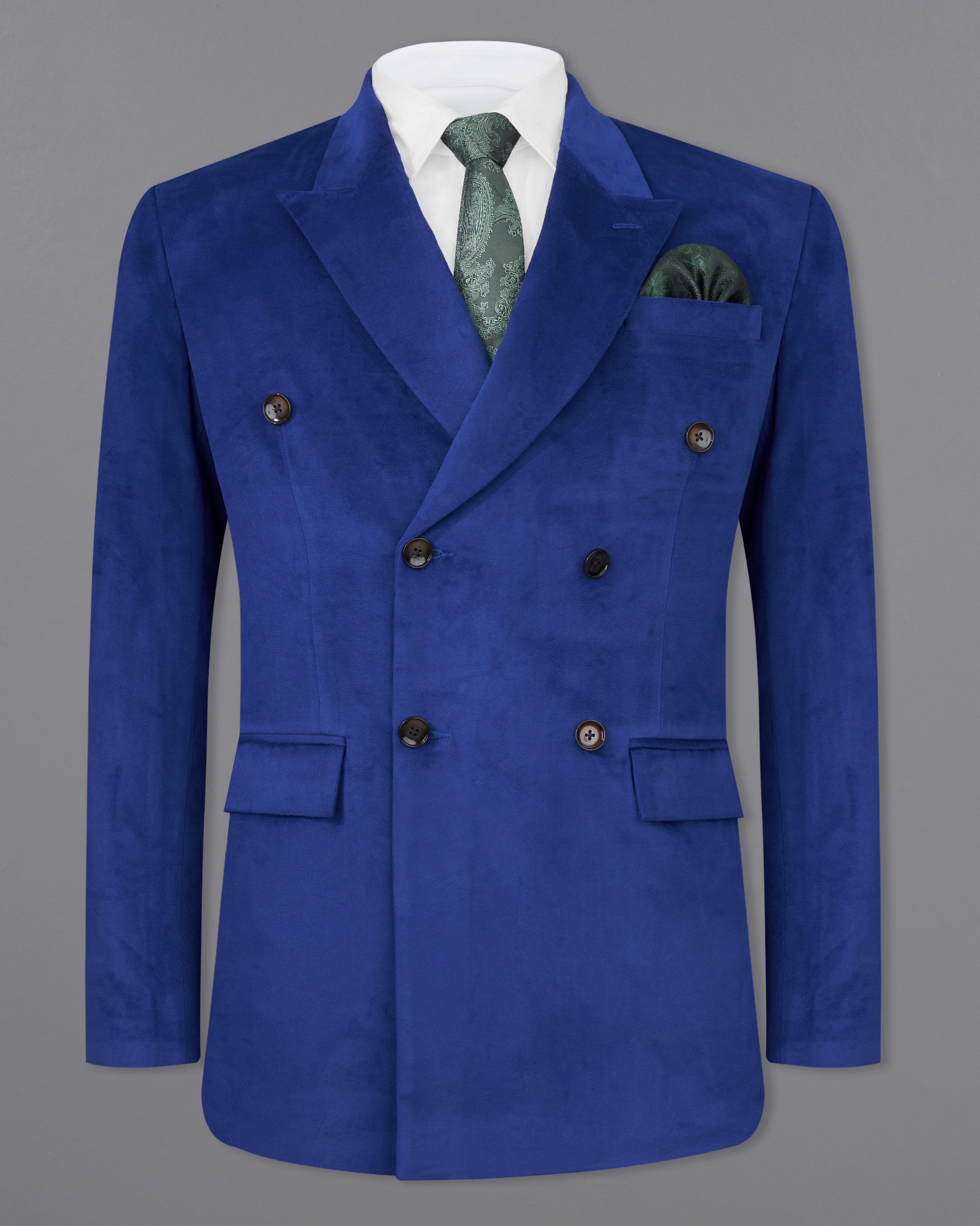 Downriver Blue Double Breasted Velvet Blazer BL2600-DB-36,BL2600-DB-38,BL2600-DB-40,BL2600-DB-42,BL2600-DB-44,BL2600-DB-46,BL2600-DB-48,BL2600-DB-50,,BL2600-DB-52,BL2600-DB-54,BL2600-DB-56,BL2600-DB-58,BL2600-DB-60