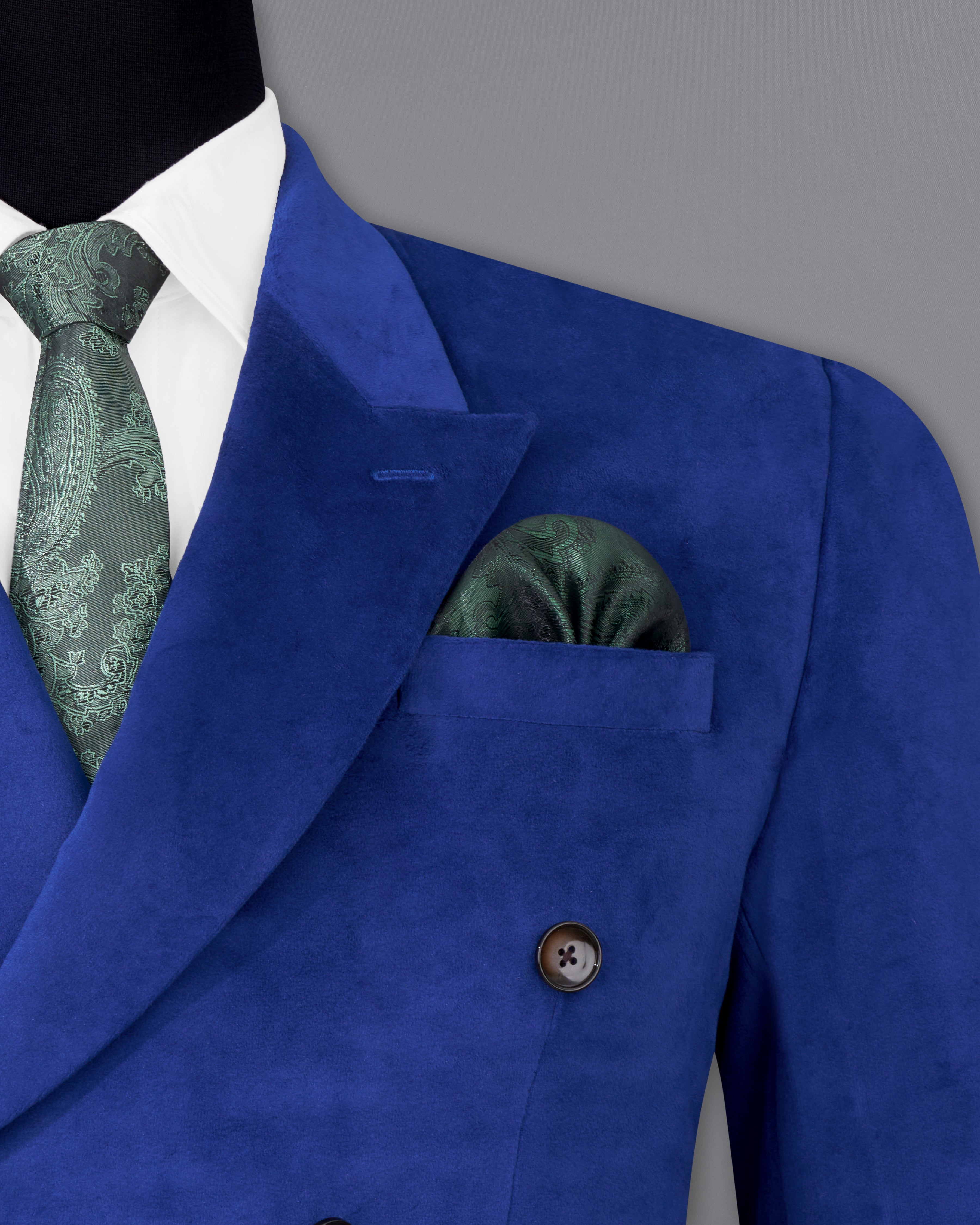 Downriver Blue Double Breasted Velvet Blazer BL2600-DB-36,BL2600-DB-38,BL2600-DB-40,BL2600-DB-42,BL2600-DB-44,BL2600-DB-46,BL2600-DB-48,BL2600-DB-50,,BL2600-DB-52,BL2600-DB-54,BL2600-DB-56,BL2600-DB-58,BL2600-DB-60