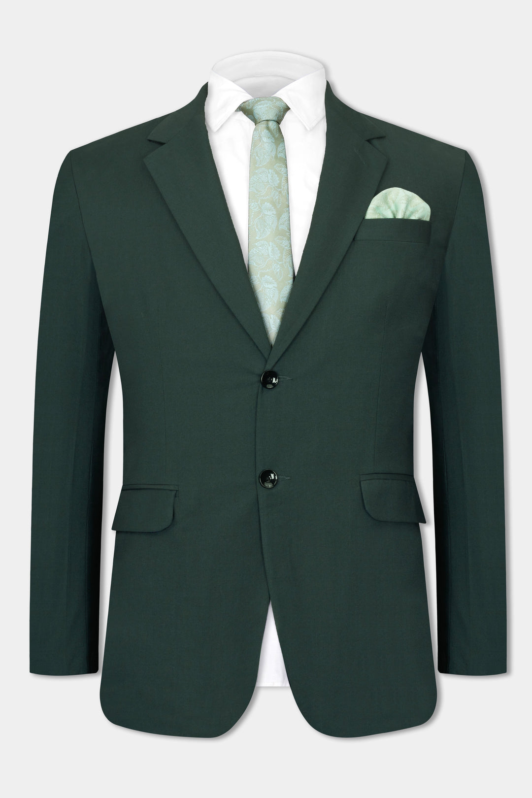 GABLE GREEN SINGLE BREASTED WOOL RICH BLAZER