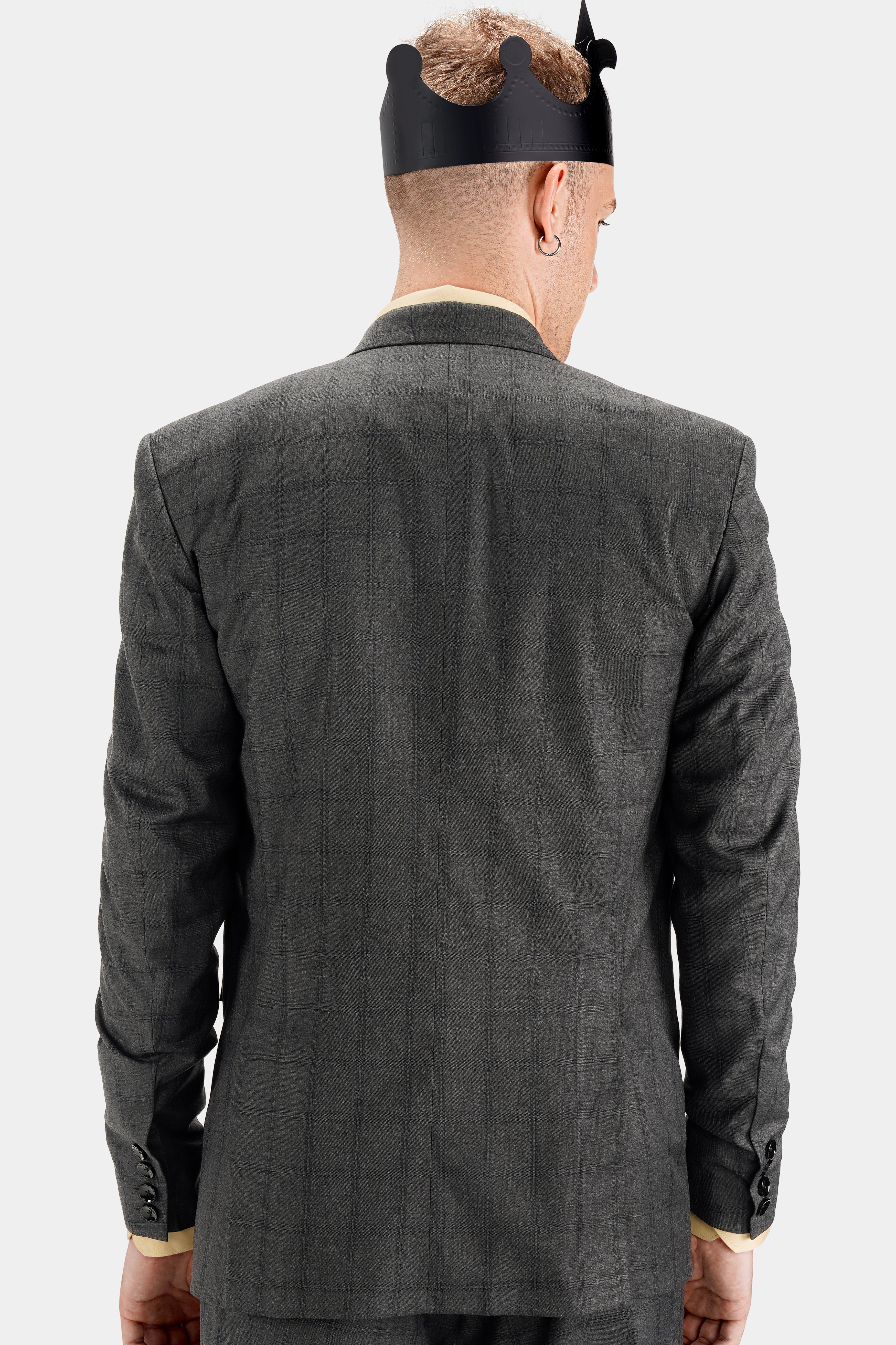 Chicago Gray Checkered Wool Rich Single Breasted Blazer BL2741-SB-36, BL2741-SB-38, BL2741-SB-40, BL2741-SB-42, BL2741-SB-44, BL2741-SB-46, BL2741-SB-48, BL2741-SB-50, BL2741-SB-52, BL2741-SB-54, BL2741-SB-56, BL2741-SB-58, BL2741-SB-60