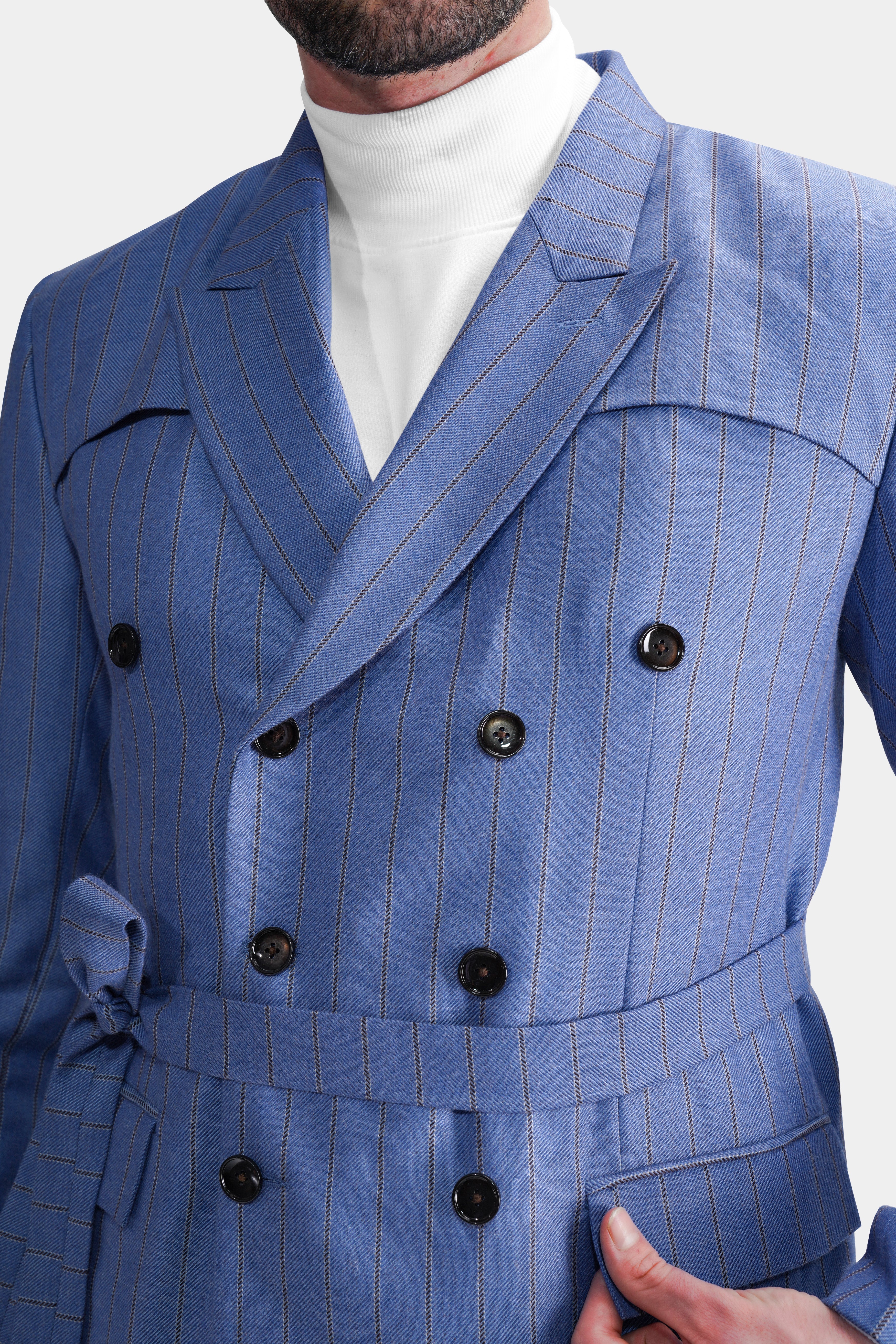 Chetwode Blue and Iroko Brown Striped Wool Rich Designer Blazer BL2769-DB-D35-36, BL2769-DB-D35-38, BL2769-DB-D35-40, BL2769-DB-D35-42, BL2769-DB-D35-44, BL2769-DB-D35-46, BL2769-DB-D35-48, BL2769-DB-D35-50, BL2769-DB-D35-52, BL2769-DB-D35-54, BL2769-DB-D35-56, BL2769-DB-D35-58, BL2769-DB-D35-60