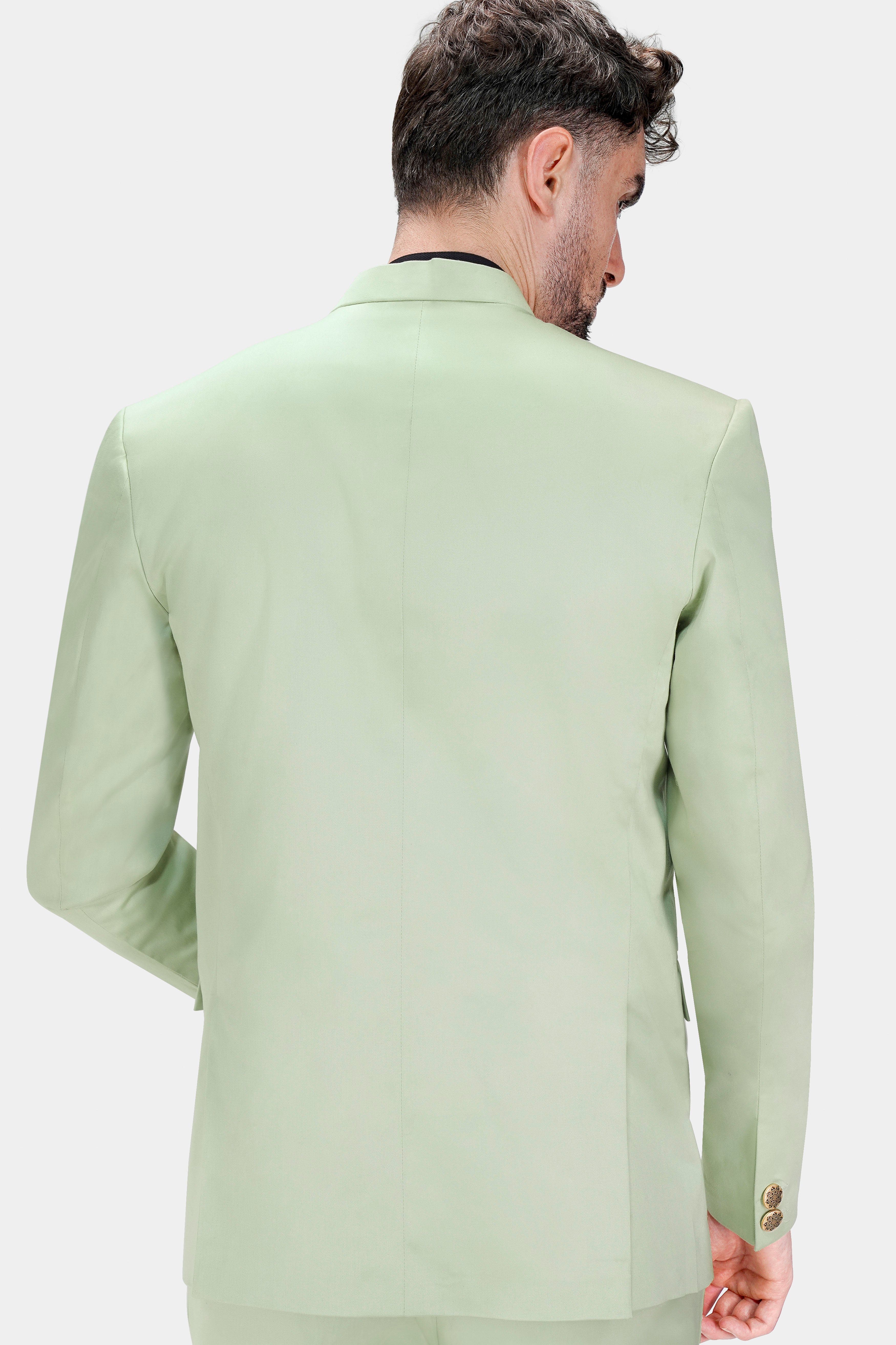 Coriander Green Premium Cotton Bandhgala Stretchable Traveler Blazer BL2796-BG-36, BL2796-BG-38, BL2796-BG-40, BL2796-BG-42, BL2796-BG-44, BL2796-BG-46, BL2796-BG-48, BL2796-BG-50, BL2796-BG-52, BL2796-BG-54, BL2796-BG-56, BL2796-BG-58, BL2796-BG-60