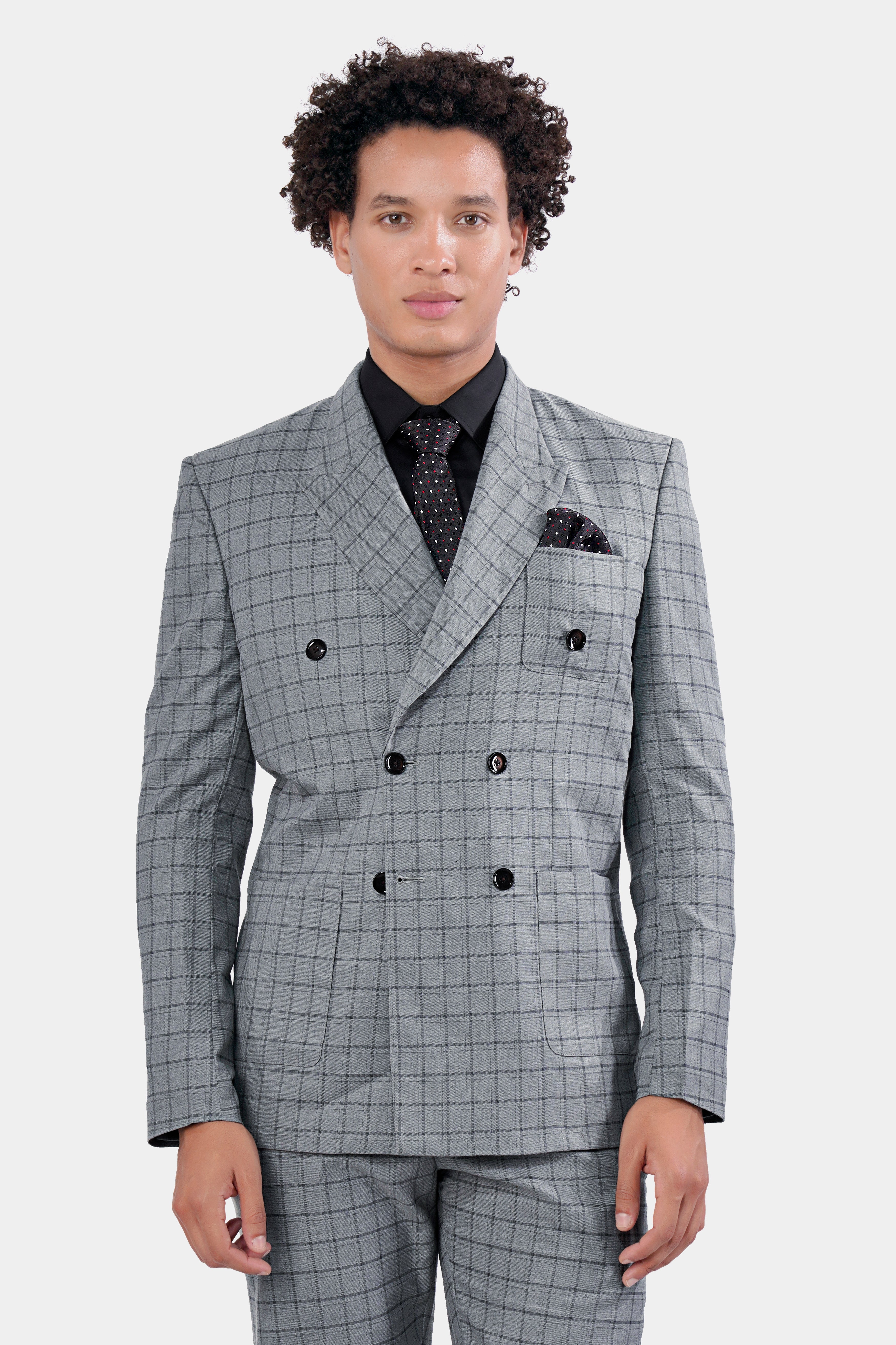 Boulder Gray Checkered Wool Rich Double Breasted Blazer BL2930-DB-PP-36, BL2930-DB-PP-38, BL2930-DB-PP-40, BL2930-DB-PP-42, BL2930-DB-PP-44, BL2930-DB-PP-46, BL2930-DB-PP-48, BL2930-DB-PP-50, BL2930-DB-PP-52, BL2930-DB-PP-54, BL2930-DB-PP-56, BL2930-DB-PP-58, BL2930-DB-PP-60