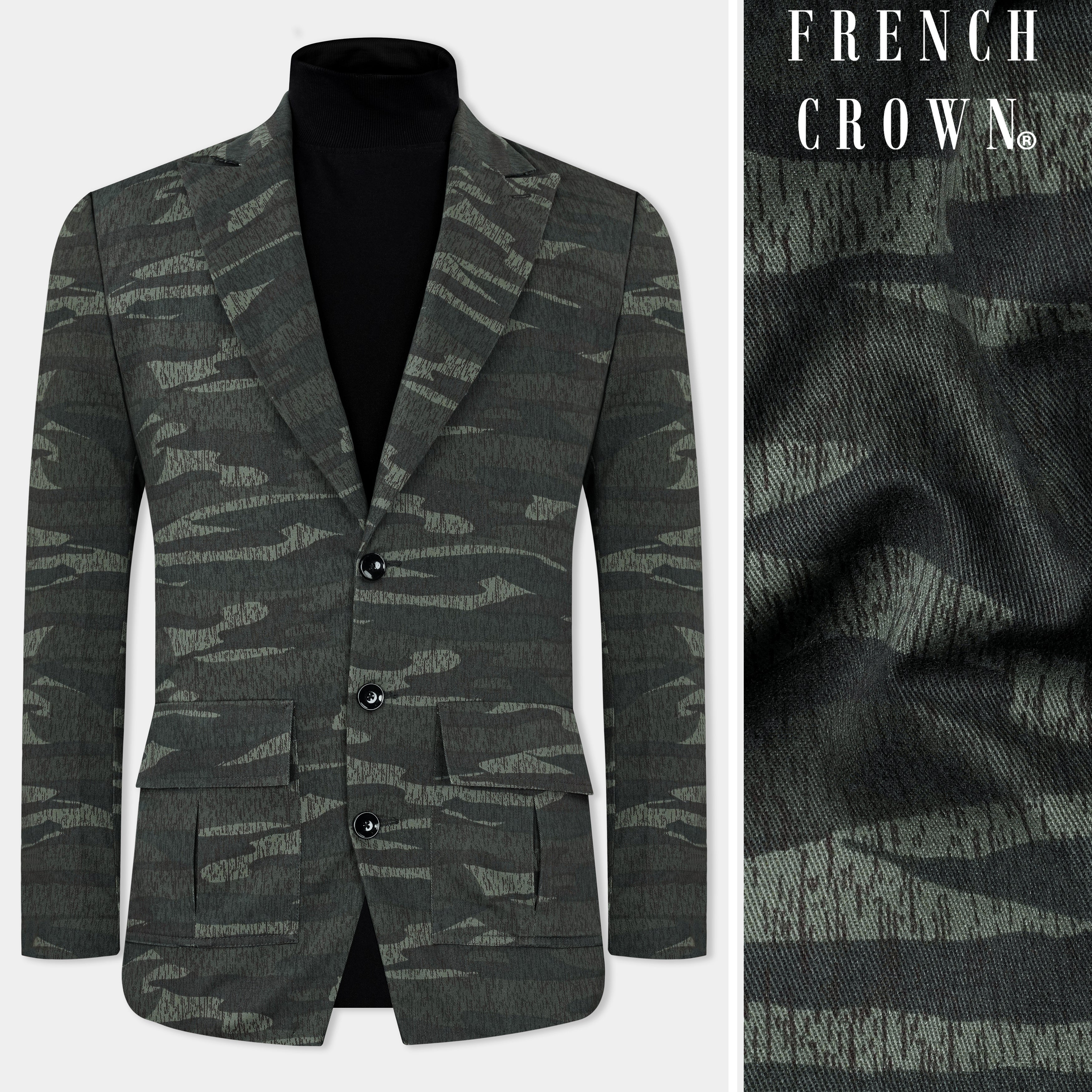 Valentino Jacquard Camouflage Print Suit in Blue for Men | Lyst