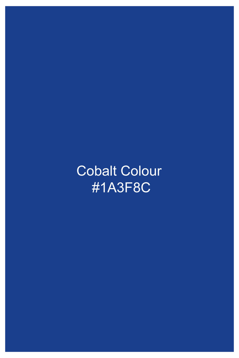 Cobalt Blue Double Breasted Corduroy Premium Cotton Blazer