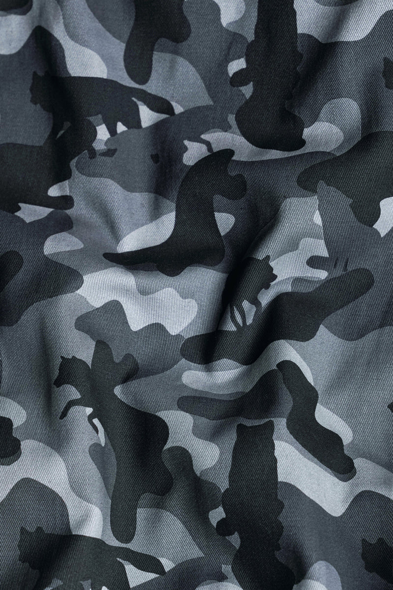 Oslo Gray with Graphite Gray Printed Premium Cotton Blazer