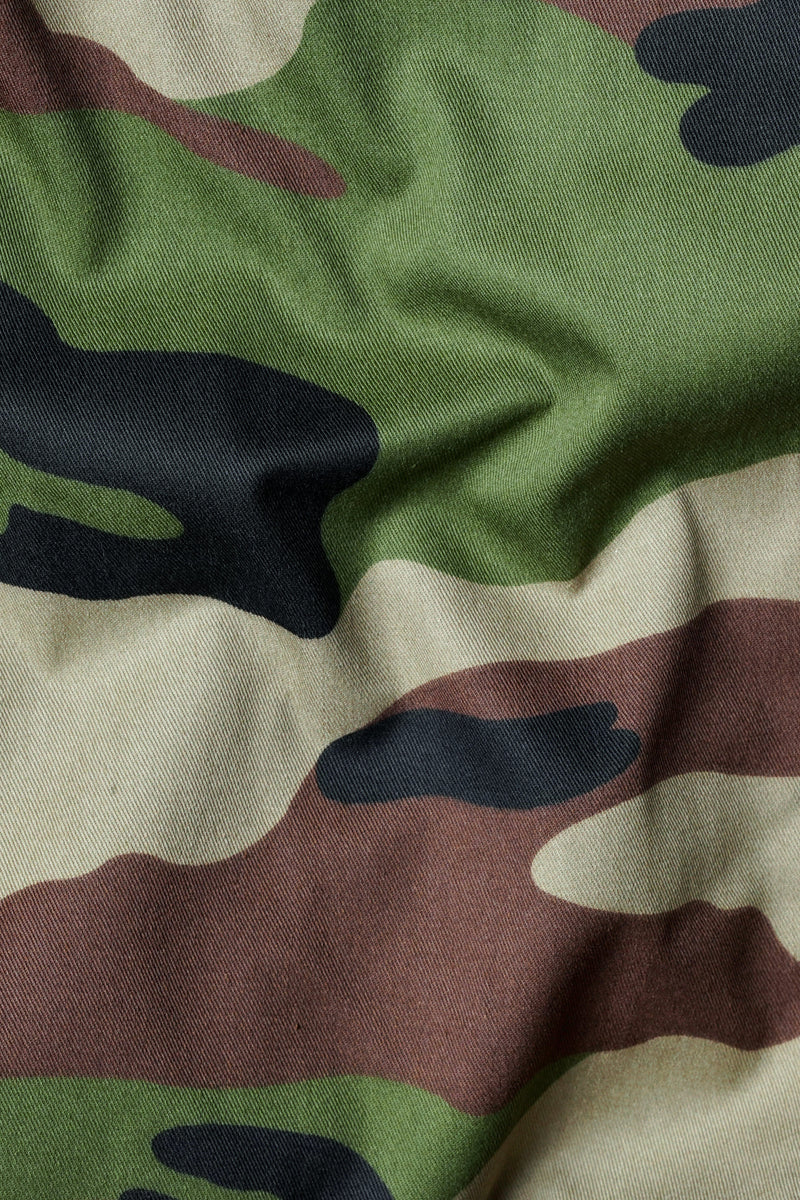 Beaver Brown and Finch Green Camouflage Premium Cotton Designer Blazer