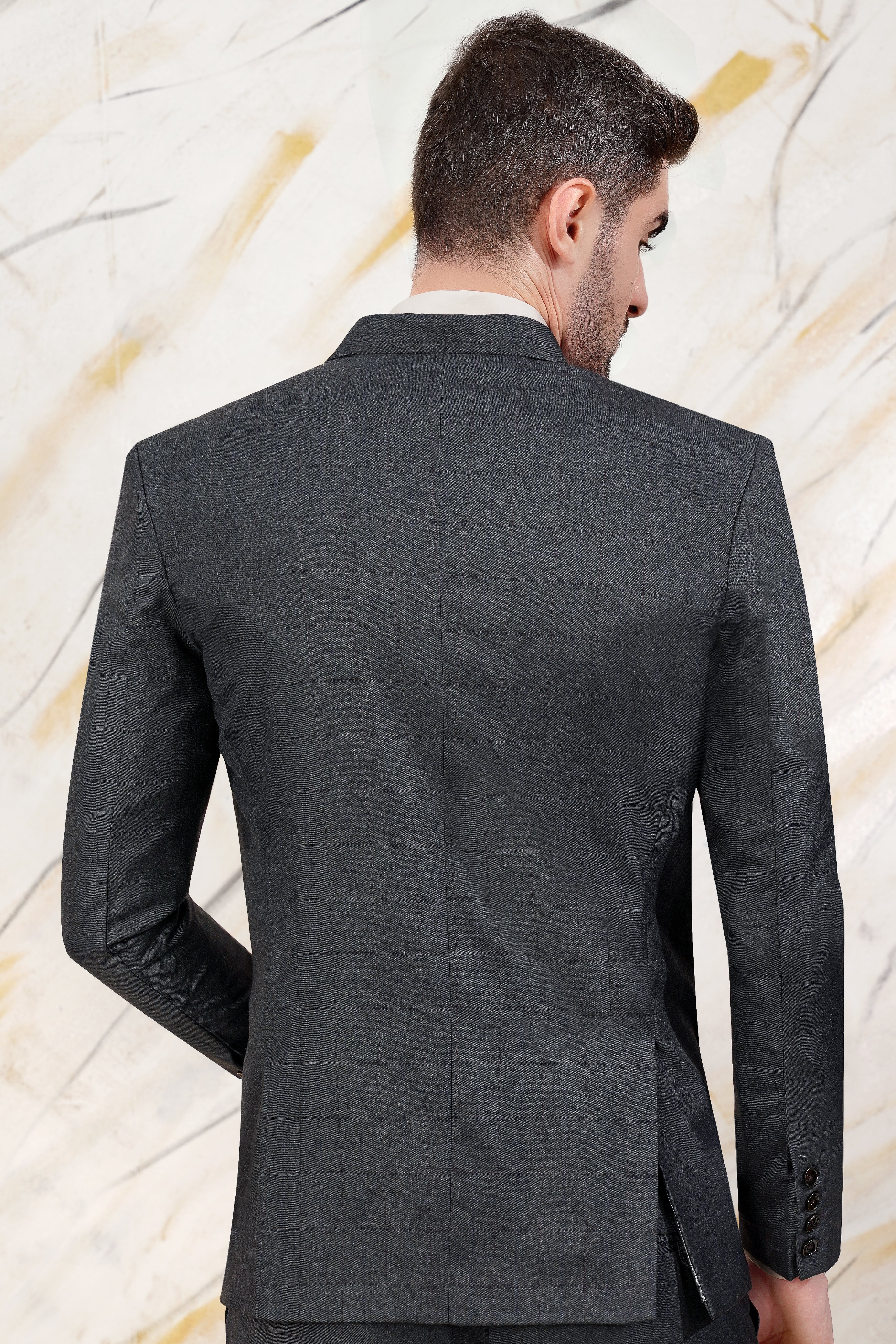 Arsenic Grey Wool Rich Double Breasted Blazer BL3072-DB-36, BL3072-DB-38, BL3072-DB-40, BL3072-DB-42, BL3072-DB-44, BL3072-DB-46, BL3072-DB-48, BL3072-DB-50, BL3072-DB-52, BL3072-DB-54, BL3072-DB-56, BL3072-DB-58, BL3072-DB-60