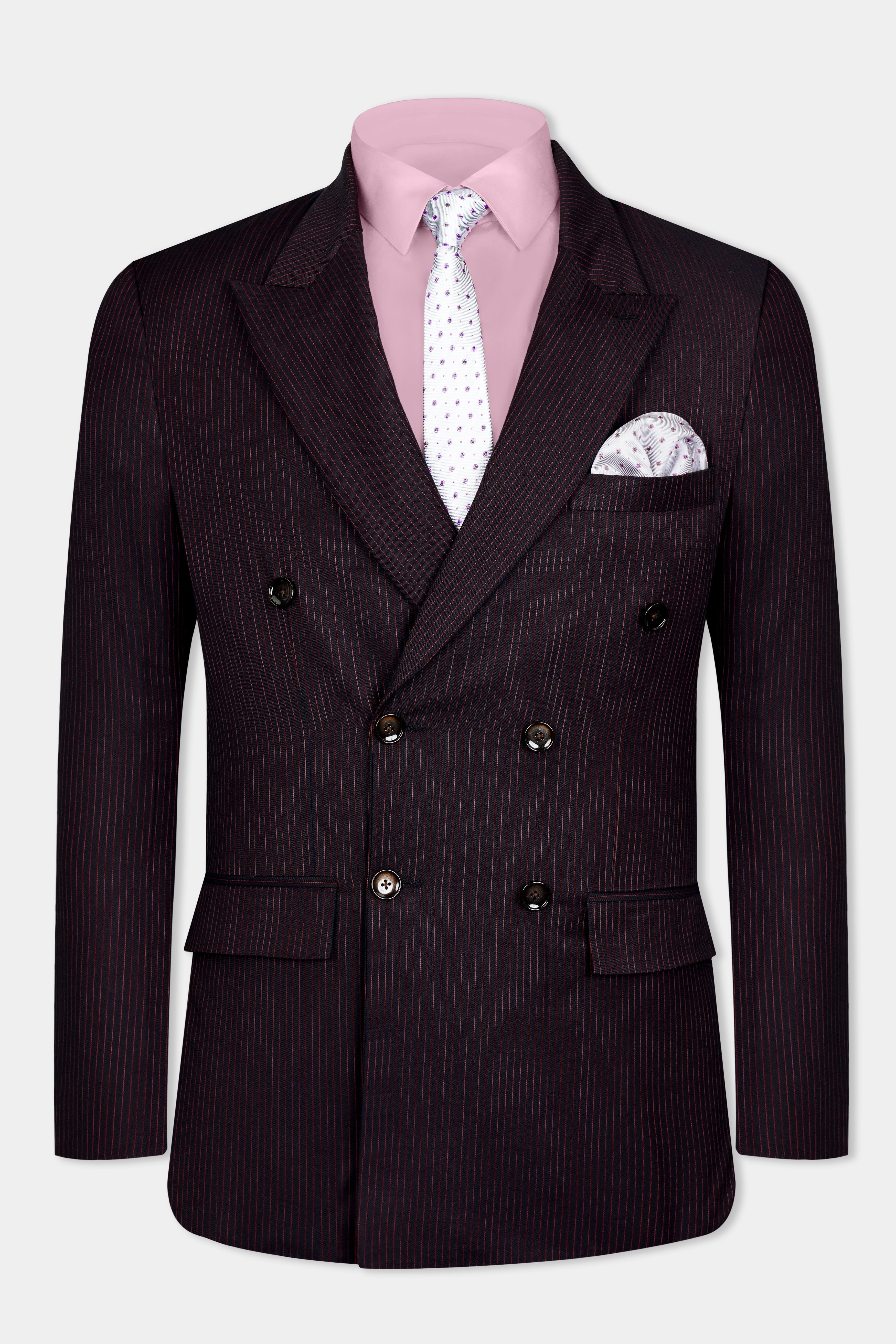 Pink and 2024 black suit jacket