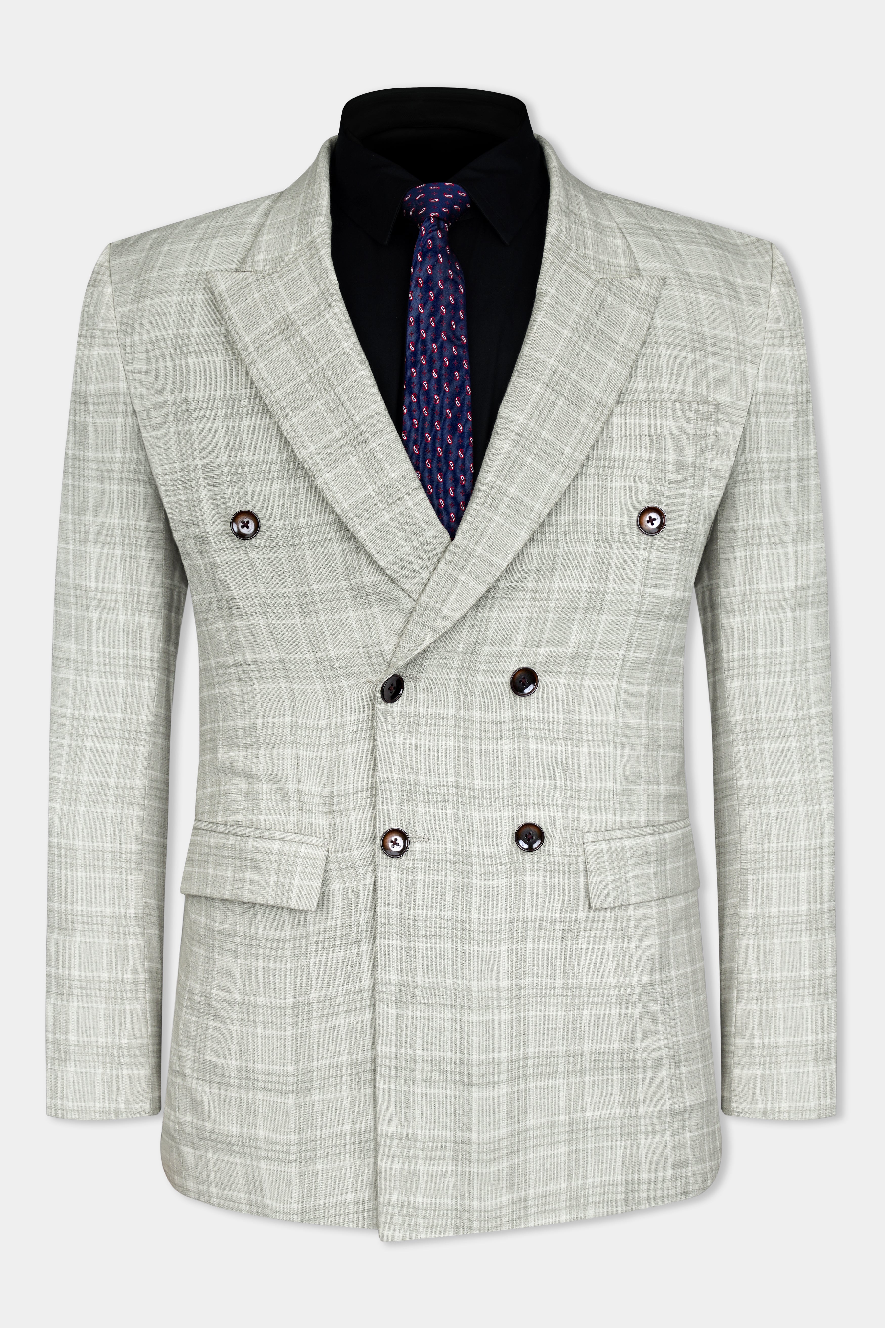 Mens wool double breasted on sale suit