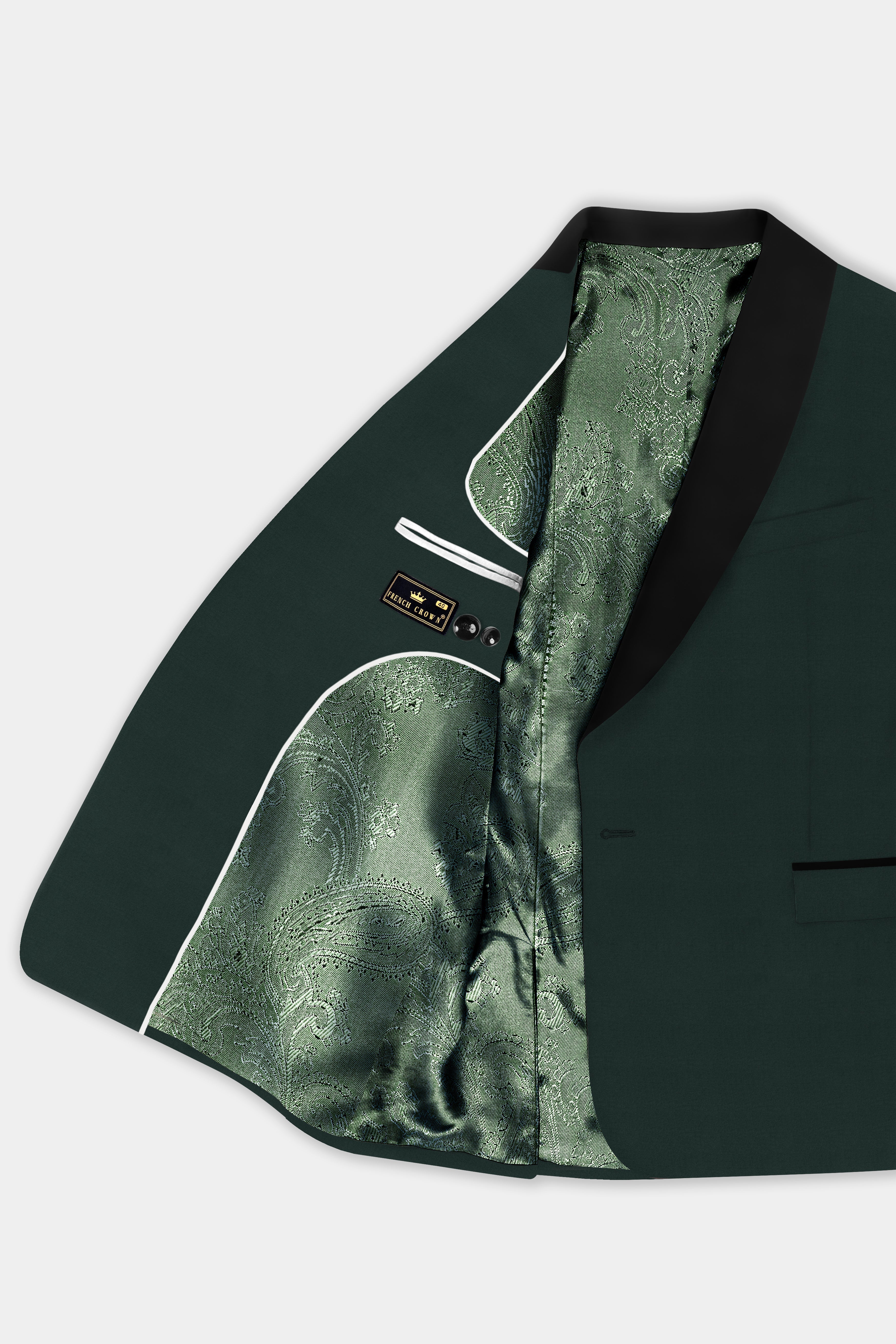 Celtic Green Wool Rich Tuxedo Blazer