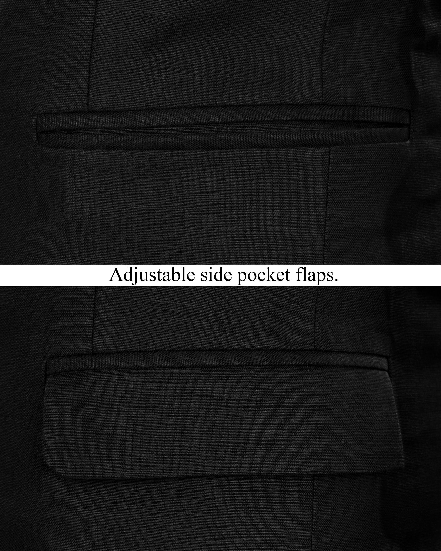 Jade Black Linen Performance Blazer