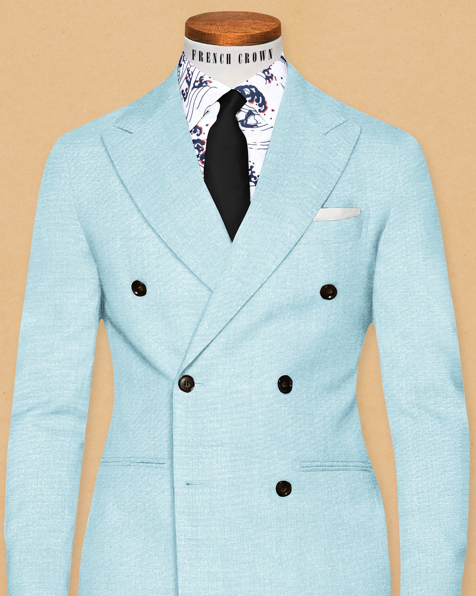 Mint Double Breasted Cotton Blazer