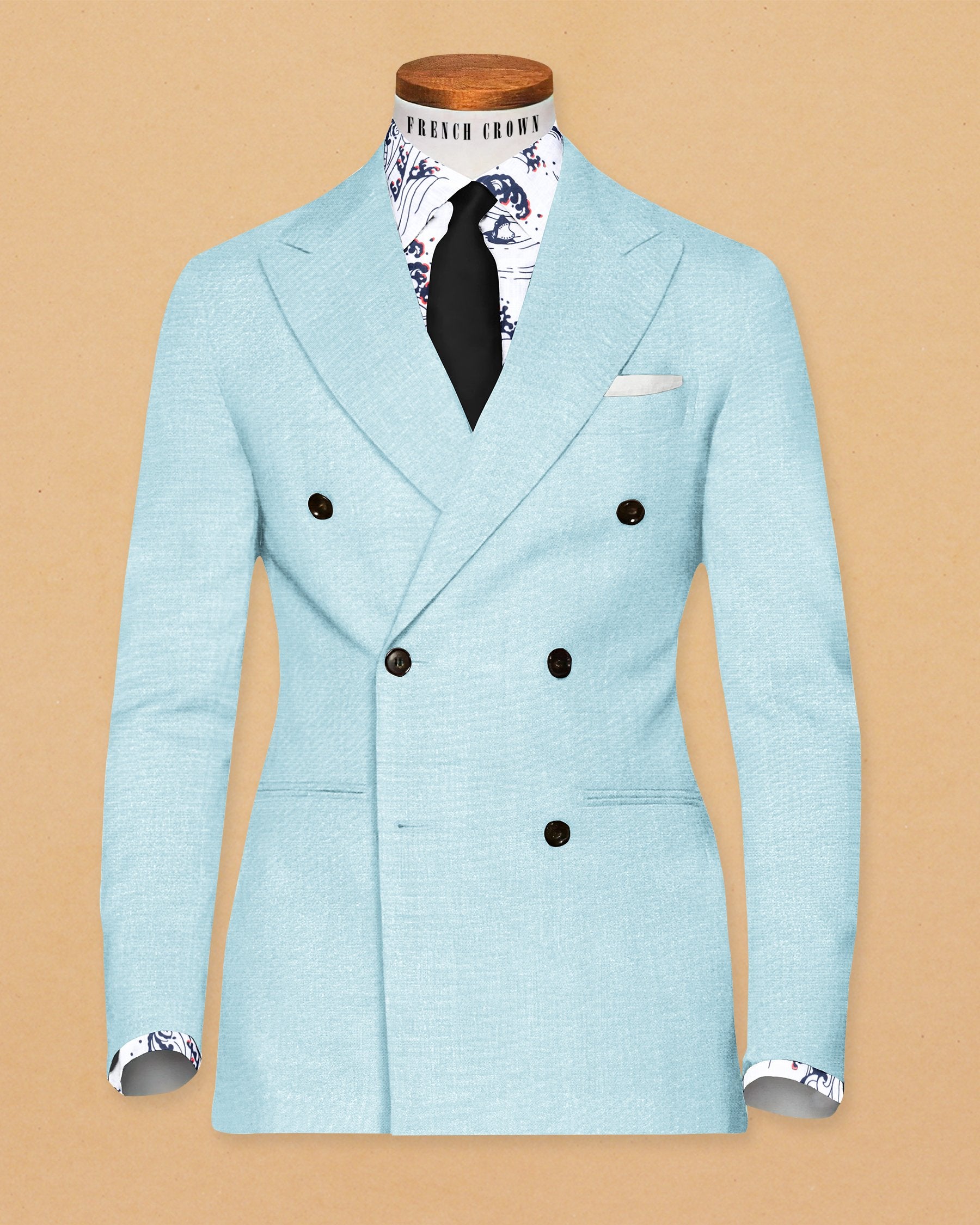 Mint Double Breasted Cotton Blazer